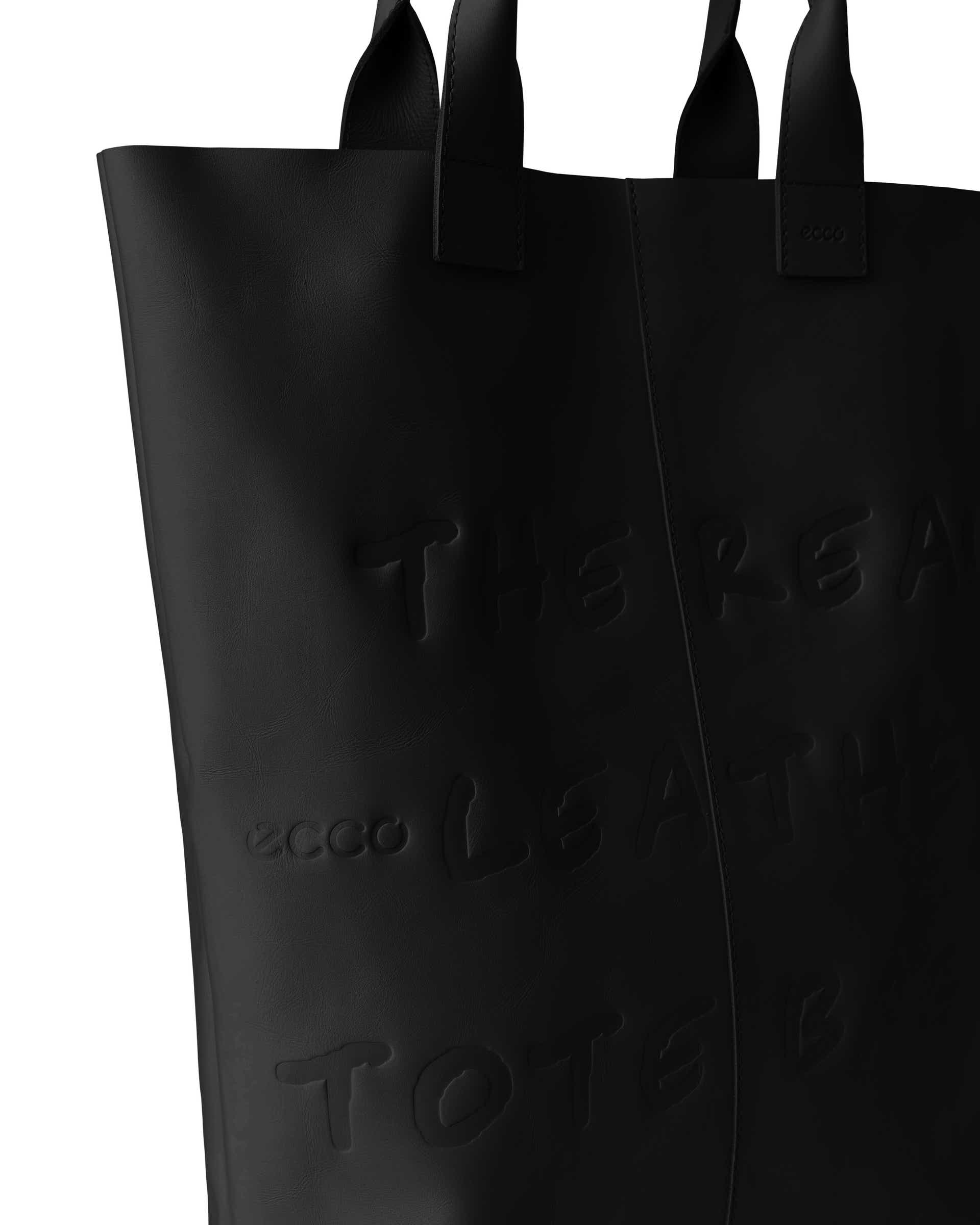 Tote Real Leather - 블랙 - Detail-1