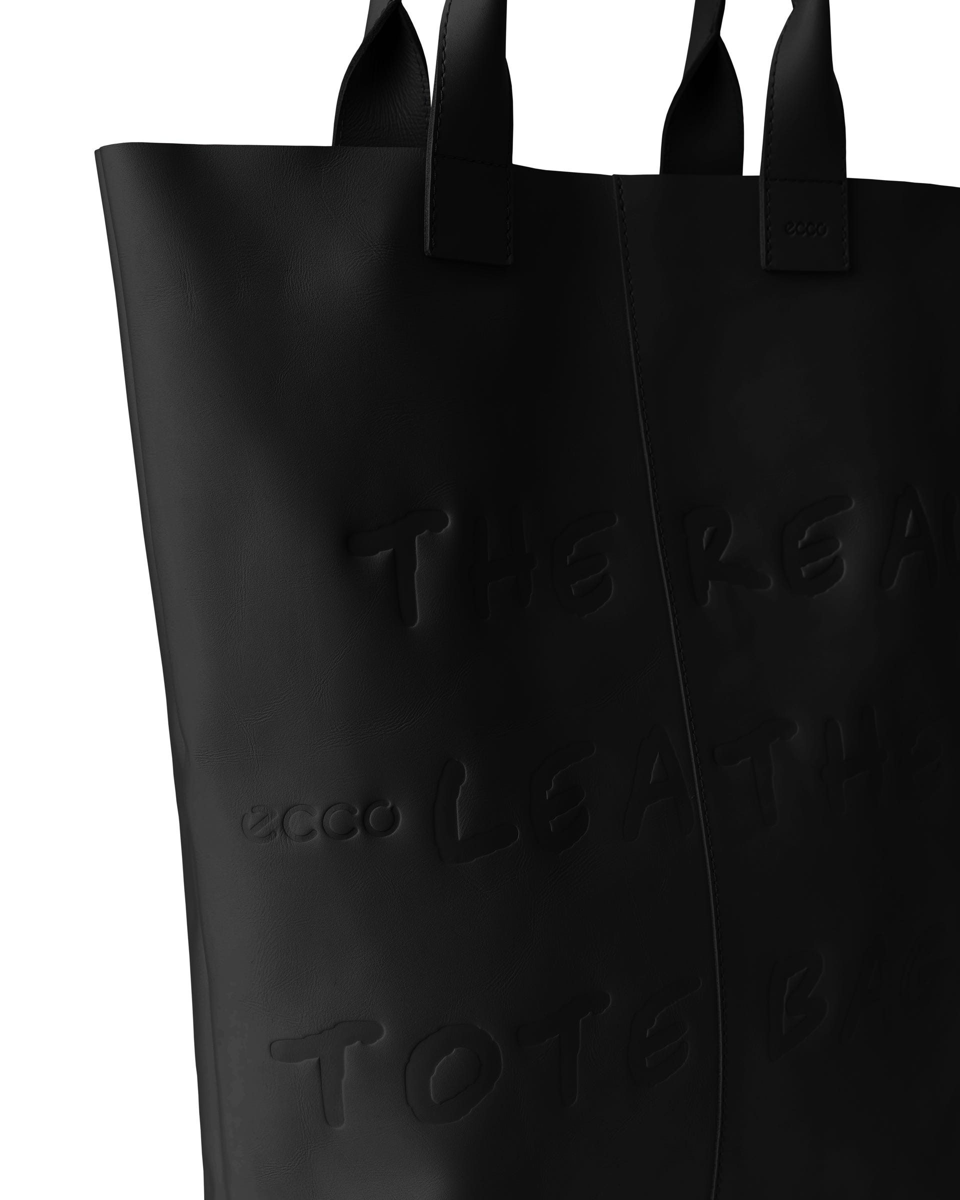 Tote Real Leather - 블랙 - Detail-1