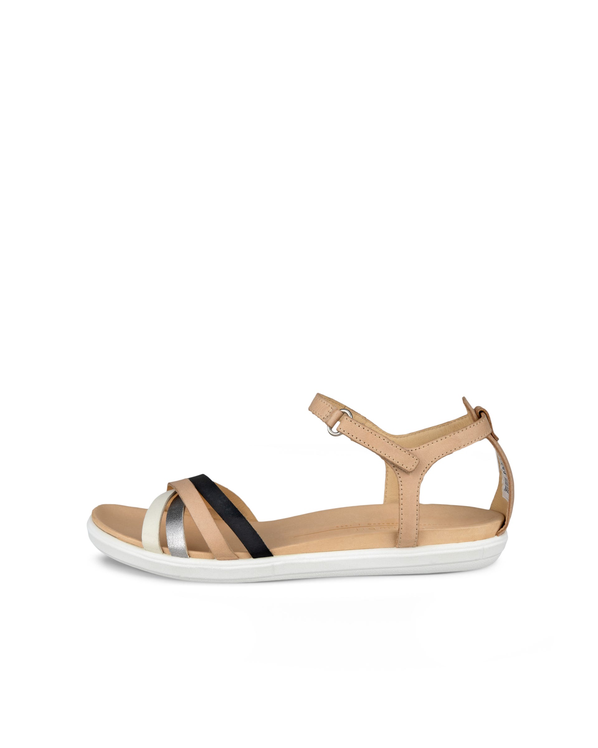 Women's ECCO® Simpil Leather Flat Sandal - Brown - Outside