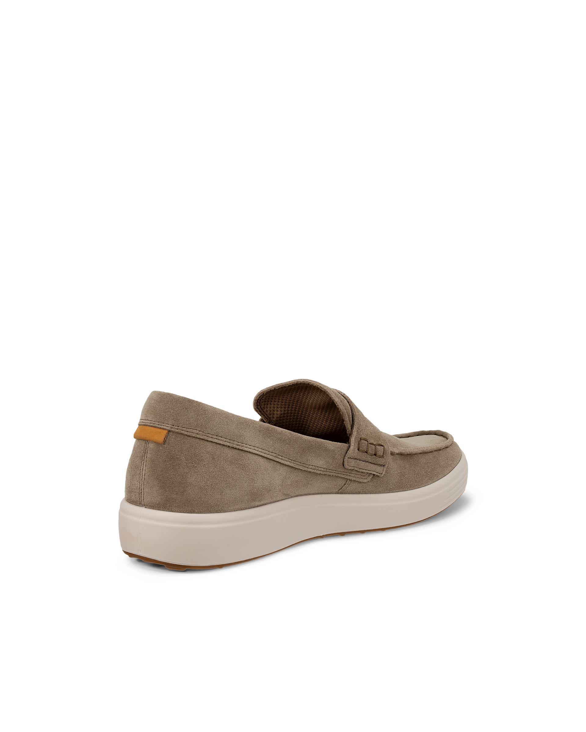 Men's ECCO® Soft 7 Suede Penny Loafer - Brown - Back