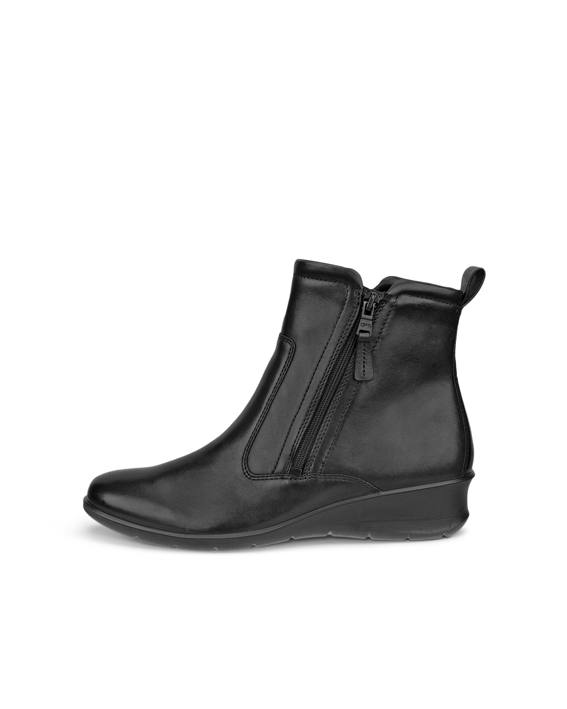 Women's ECCO® Felicia Leather Ankle Boot - Black - Outside
