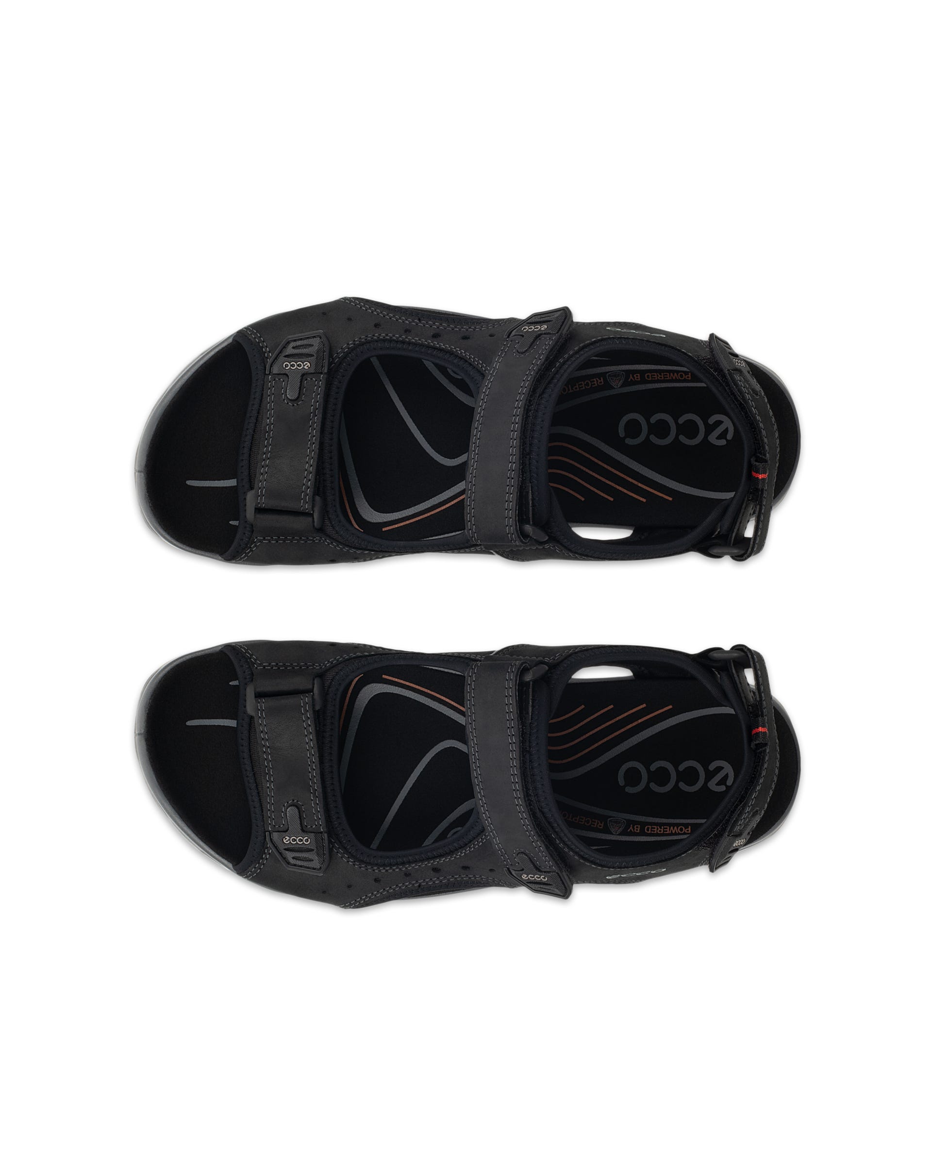 Moški pohodniški sandal iz nubuka ECCO® Offroad - Črna - Outside