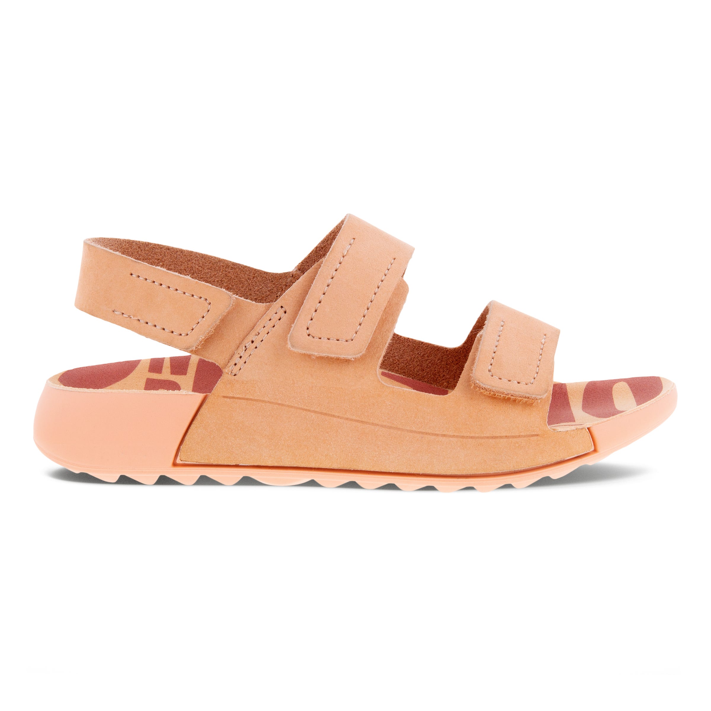 Kids' ECCO® Cozmo Nubuck Two Strap Sandal - Pink - Outside