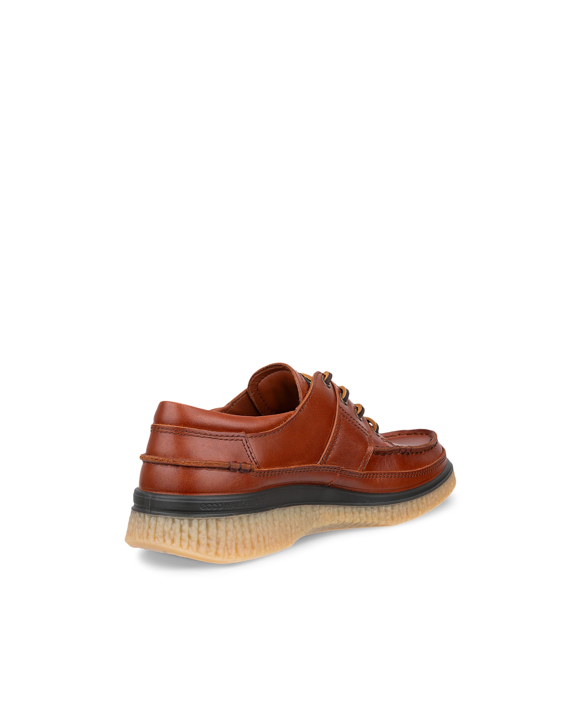 Męskie skórzane buty z ozdobnym szwem ECCO® WALKER 3.0 - Brązowy - Outside