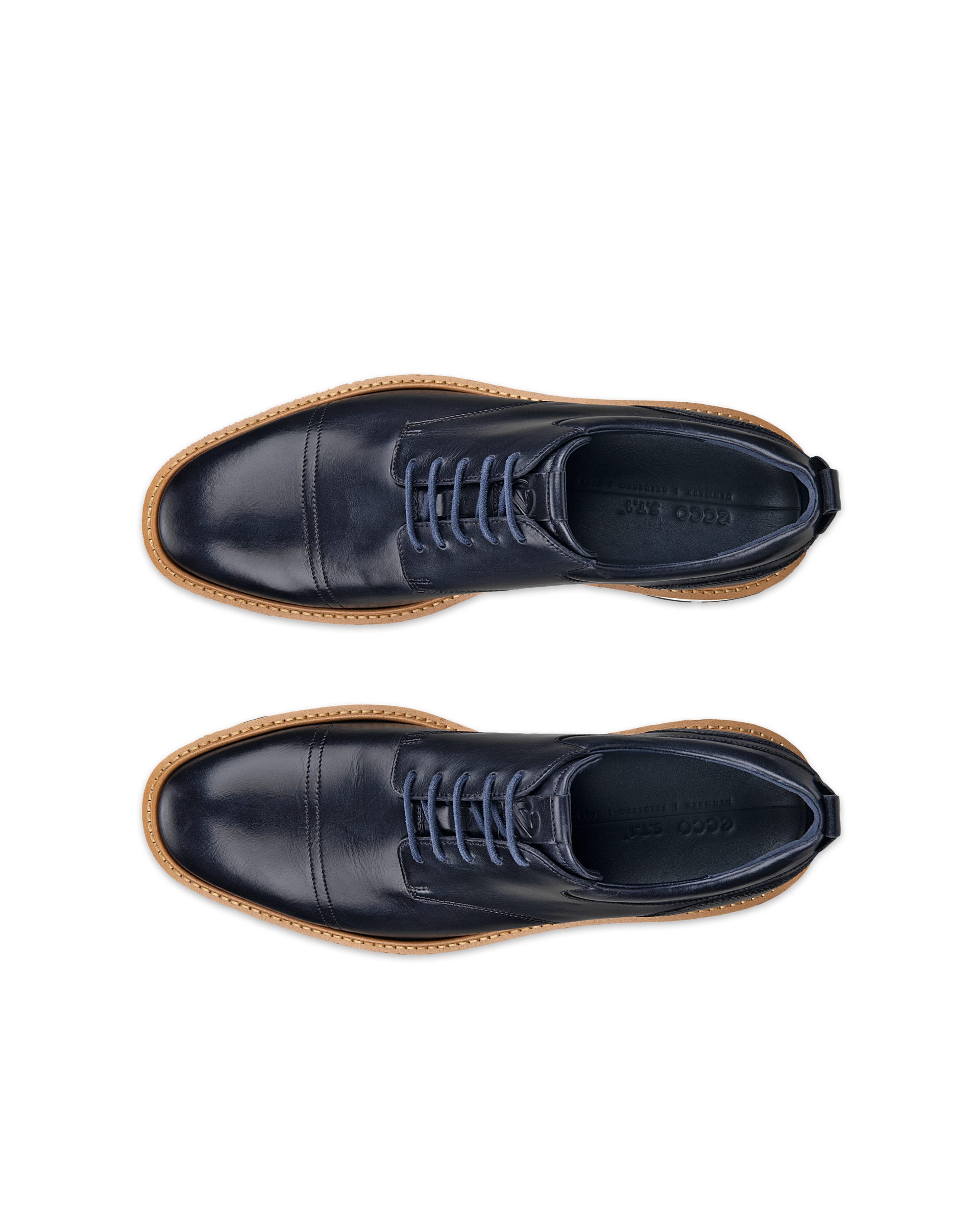 Men's ECCO® St.1 Hybrid Leather Derby Shoe - Blue - Top left pair