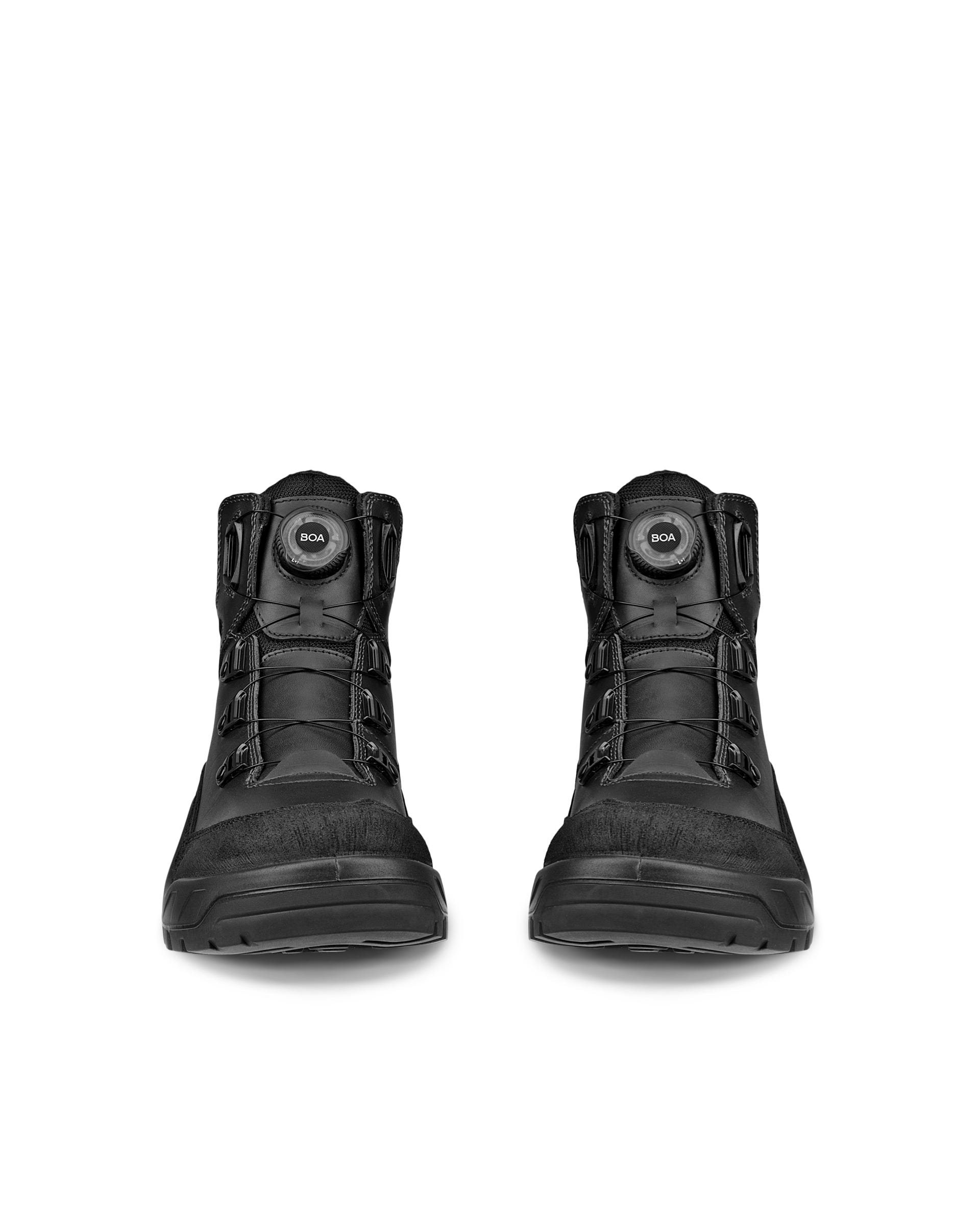 Men's ECCO® OFFROAD Leather Waterproof Mid-Cut Outdoor Boot - Black - Front pair