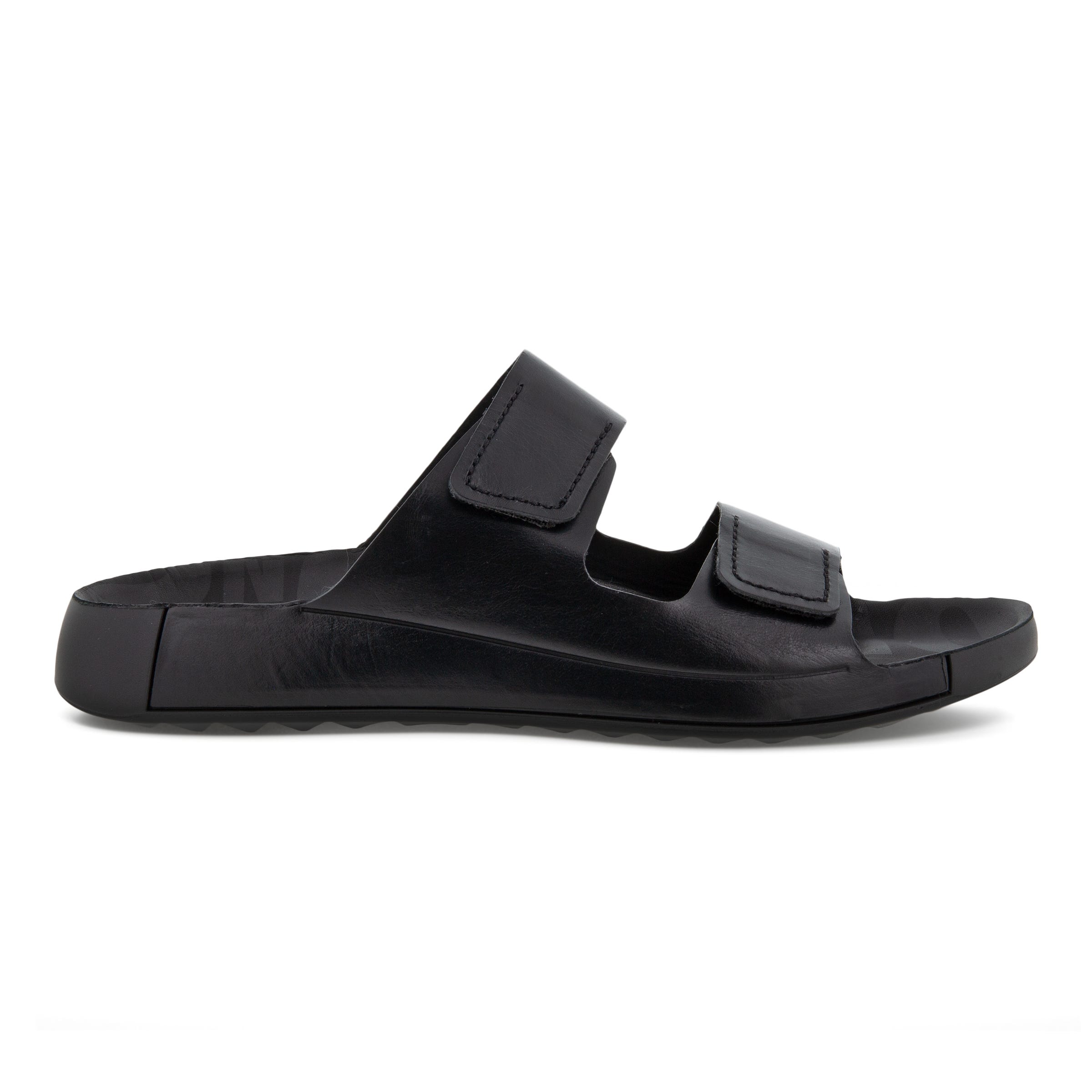 Men's ECCO® Cozmo Leather Buckle Two Strap Sandal  - Black - Outside