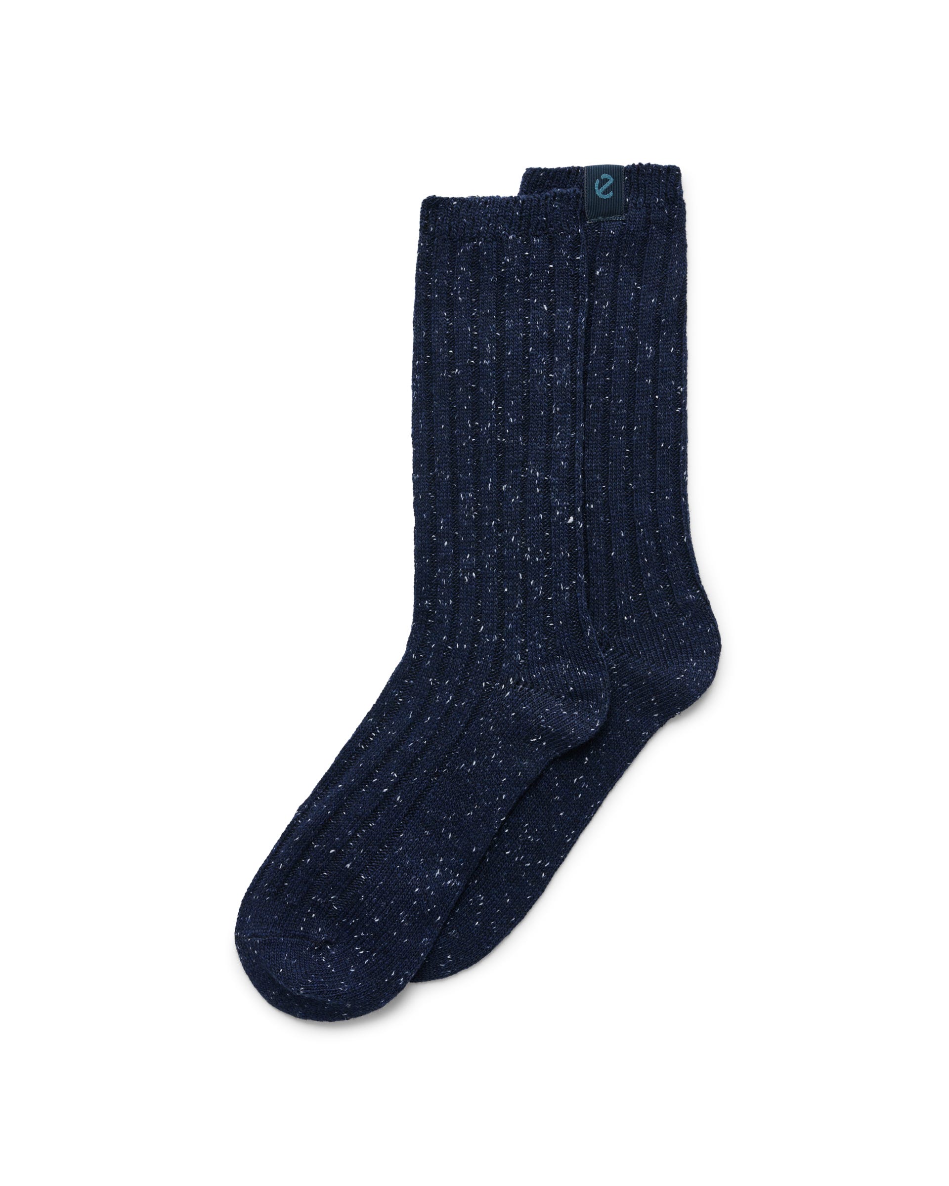 Unisex ECCO® Hygge Ribbed Mid-Cut Socks - Blue - Main