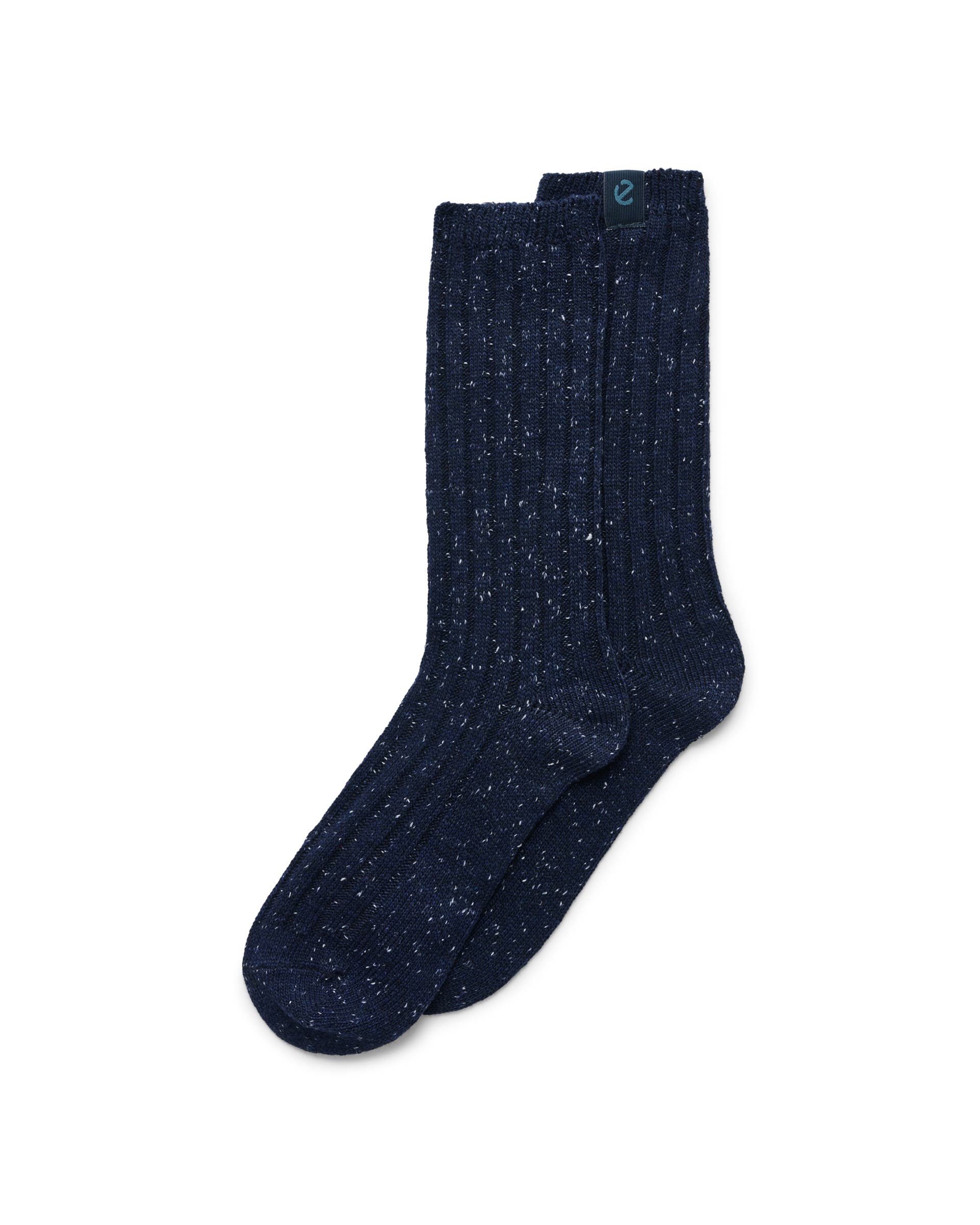 Unisex ECCO® Hygge Ribbed Mid-Cut Socks - Blue - Main