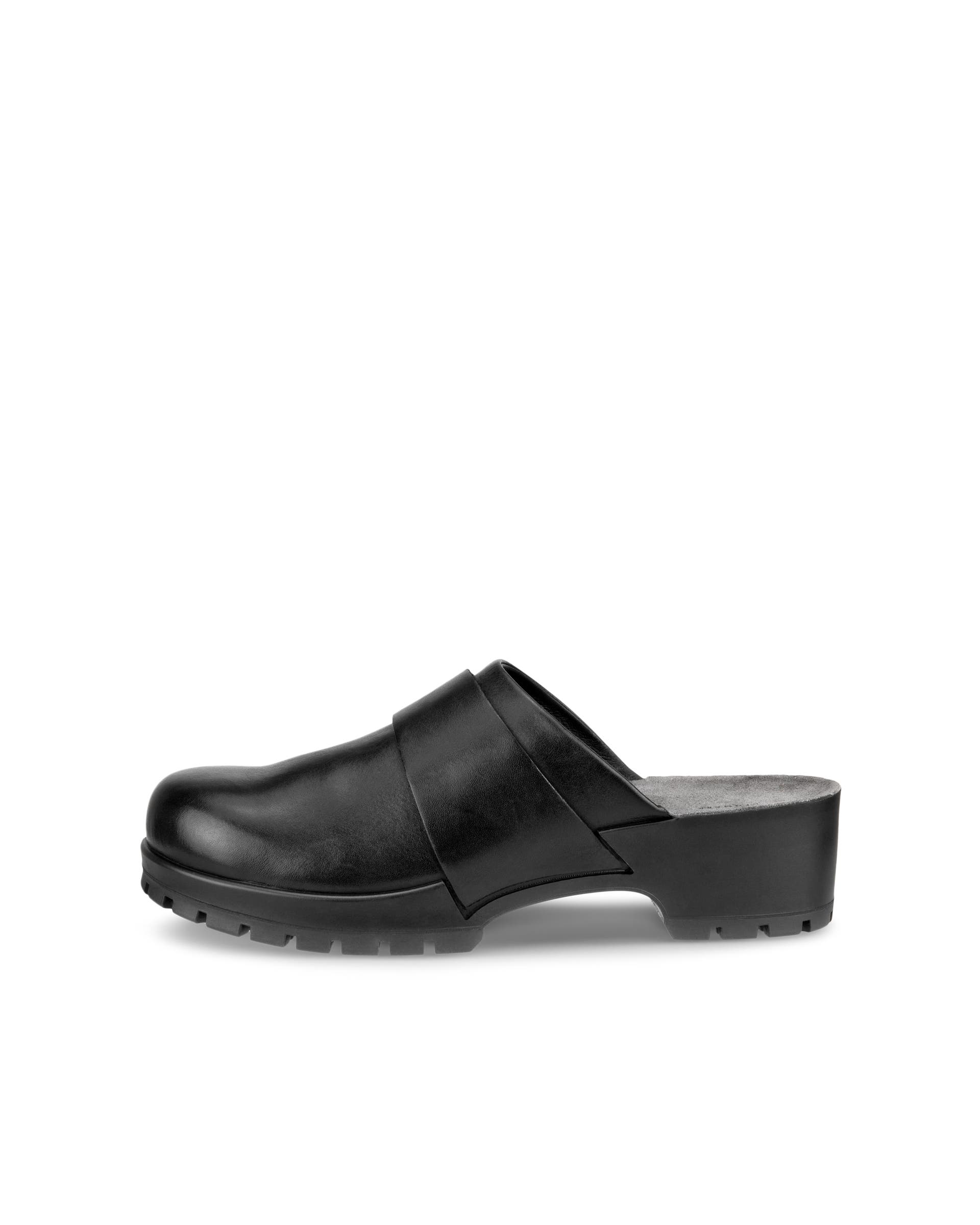 ECCO Comfort Clog ウィメンズ レザークロッグ - ブラック - Outside