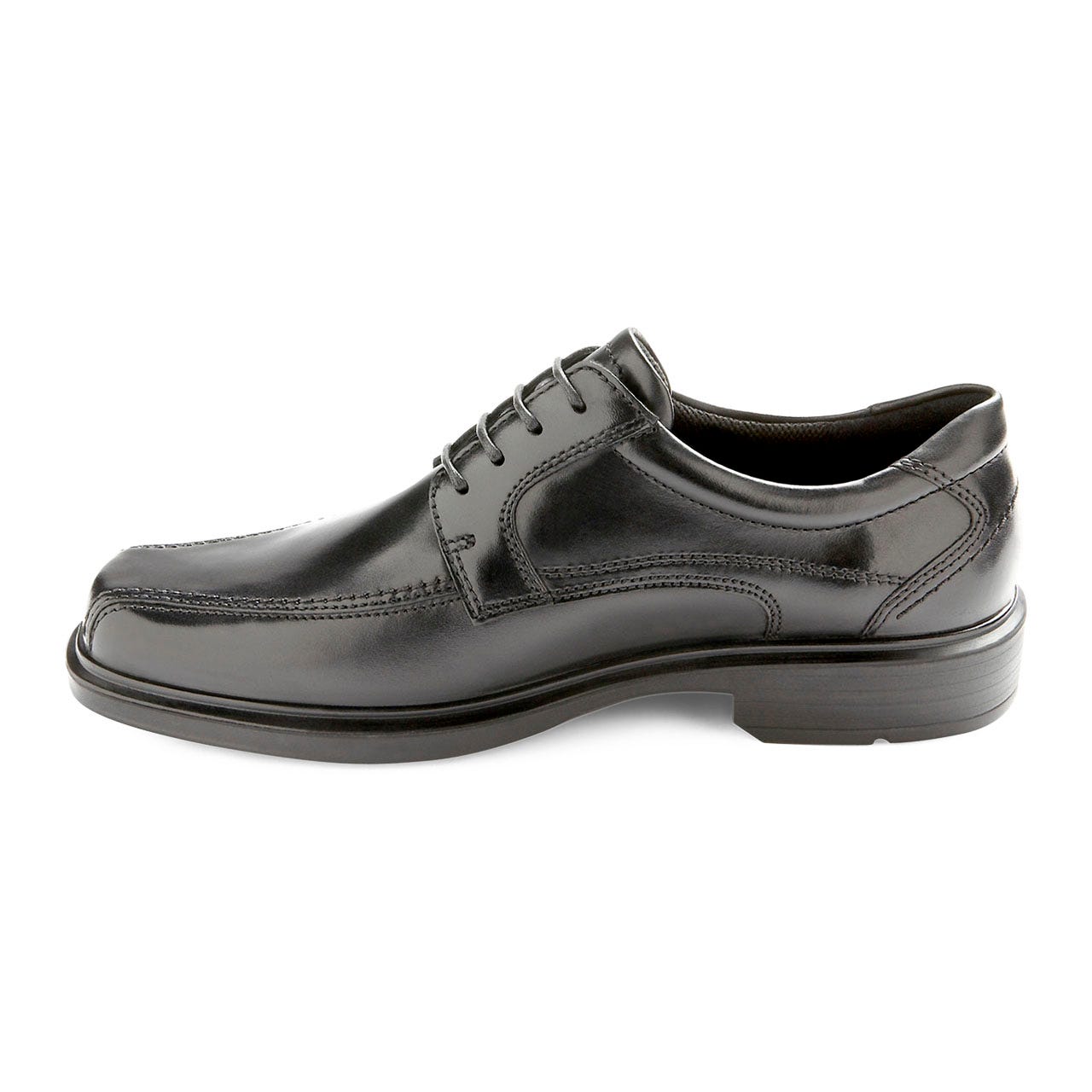 Men's ECCO® Helsinki Leather Bike-Toe Derby Shoe - Black - Inside