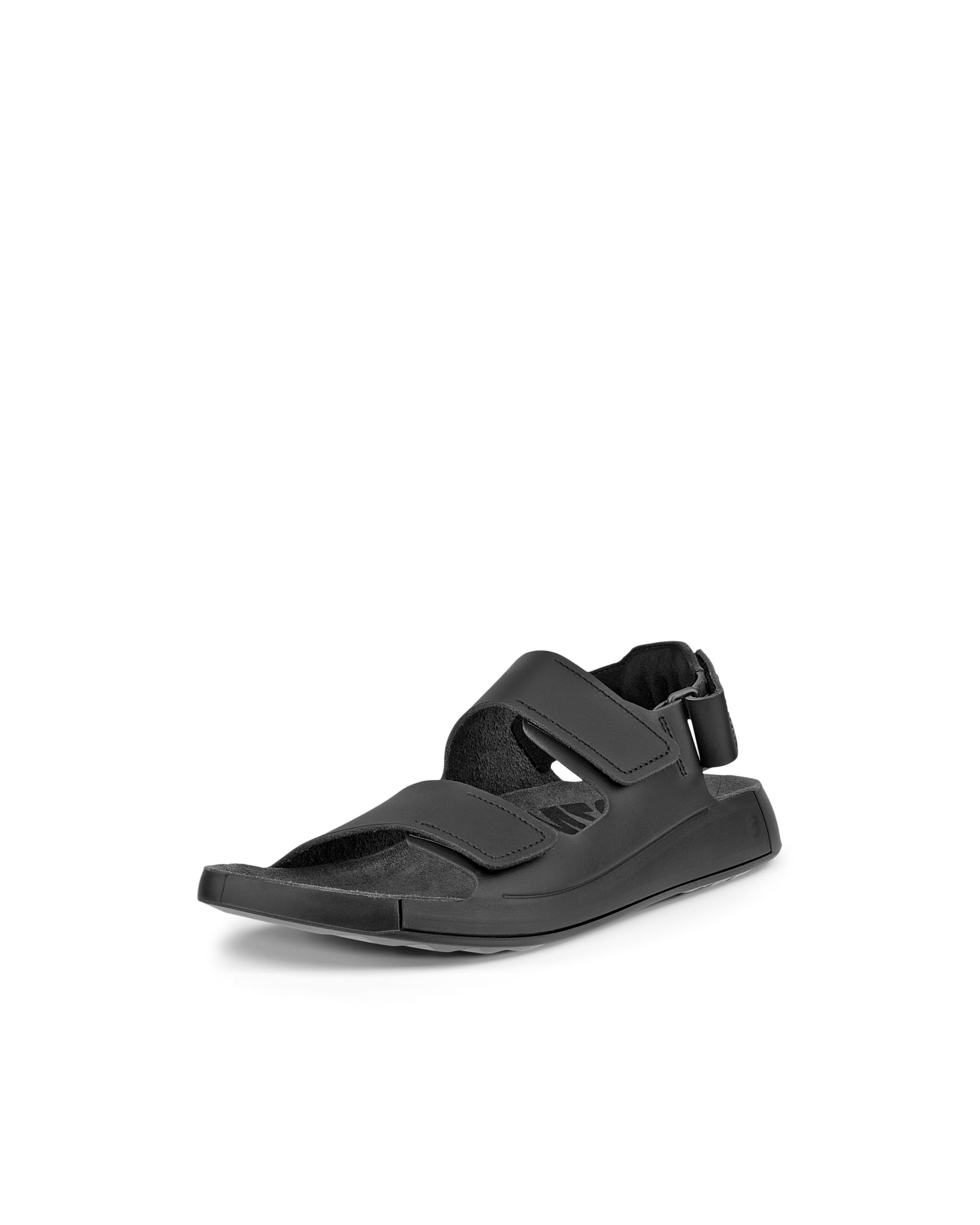 ECCO COZMO MENS LEATHER SANDALS メンズ レザー2ストラップサンダル - ブラック - Main