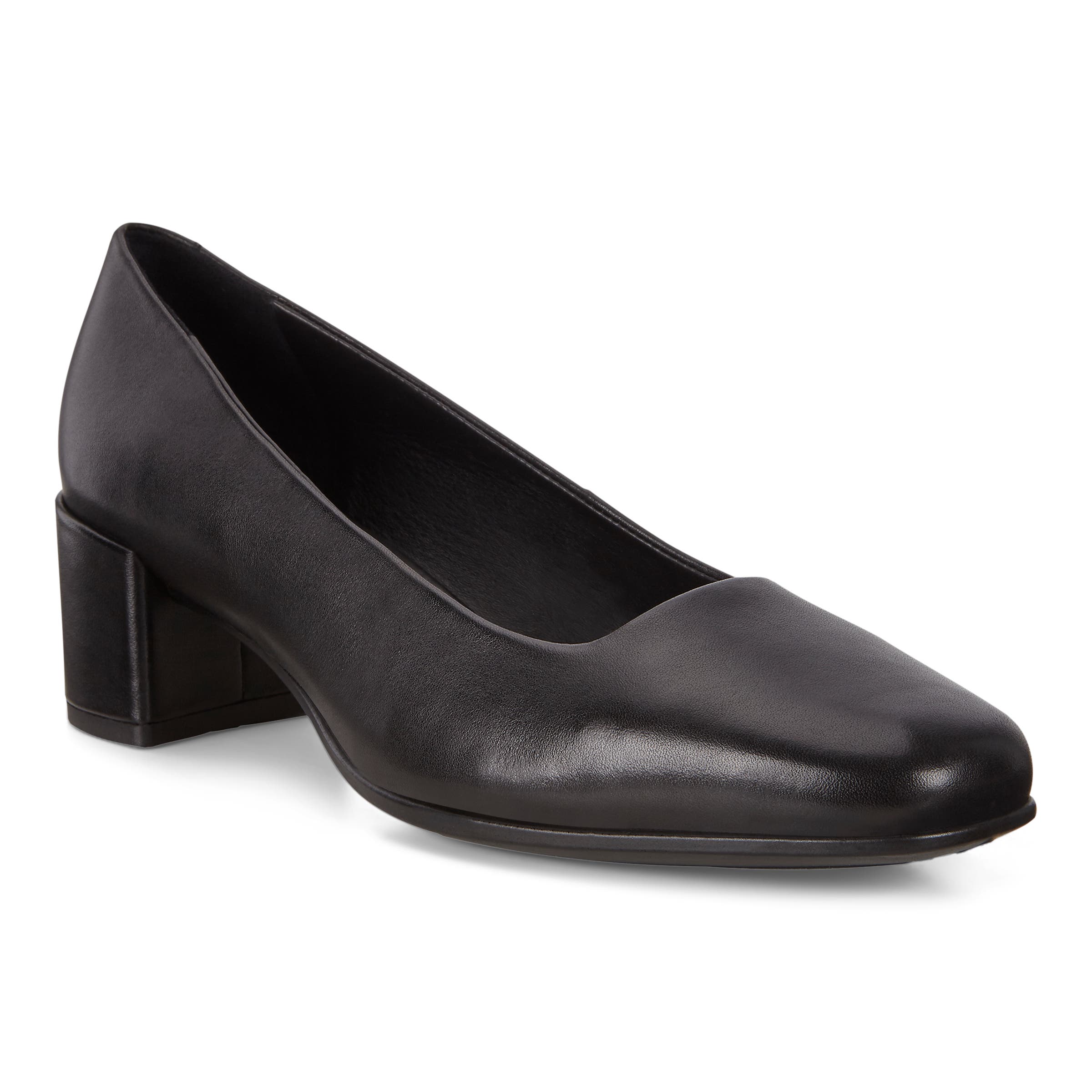 ECCO Shape 35 Squared ウィメンズ レザーハイヒールパンプス - ブラック - Main