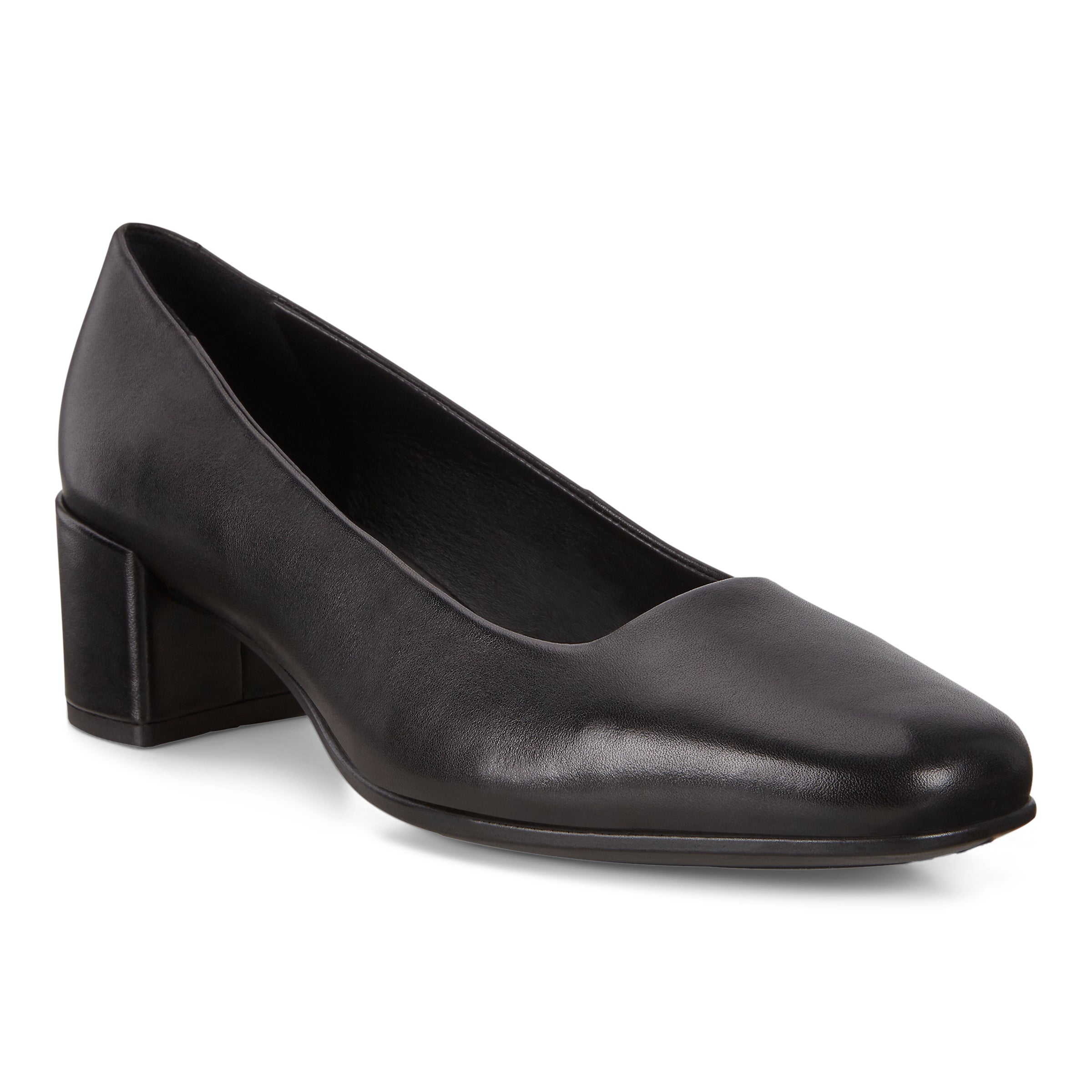ECCO Shape 35 Squared ウィメンズ レザーハイヒールパンプス - ブラック - Main