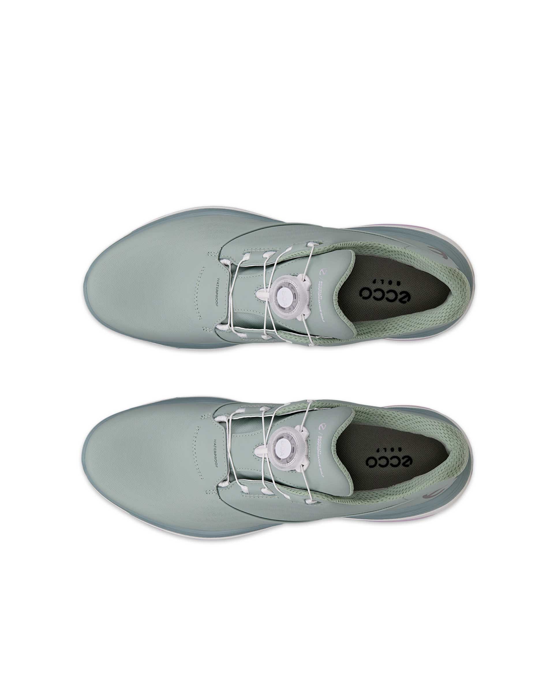 ECCO GOLF LT1 BOA WOMEN ウィメンズ レザーウォータープルーフゴルフシューズ - グリーン - Top left pair