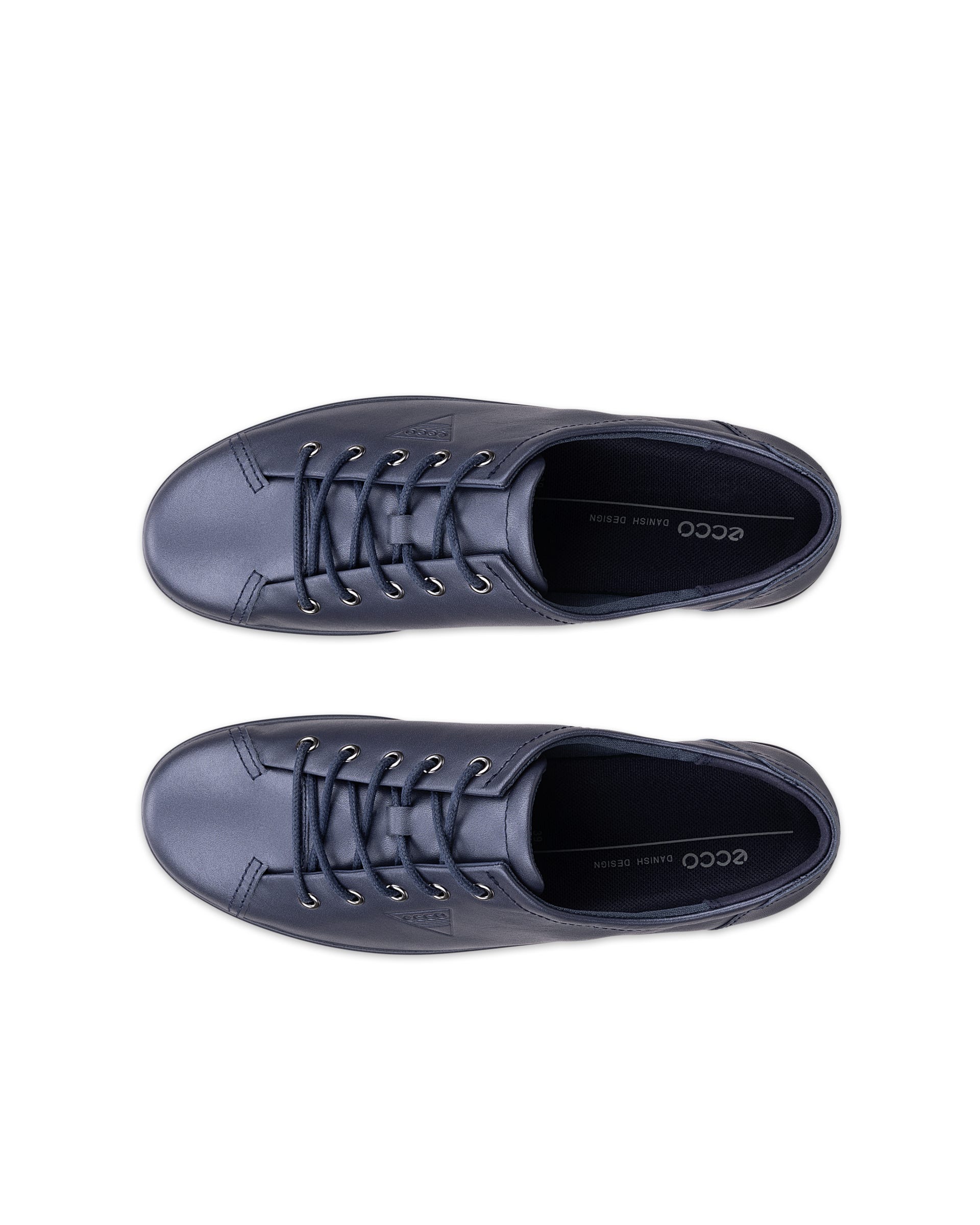ECCO® SOFT 2.0 Damen Lederschnürschuh - Blau - Top left pair