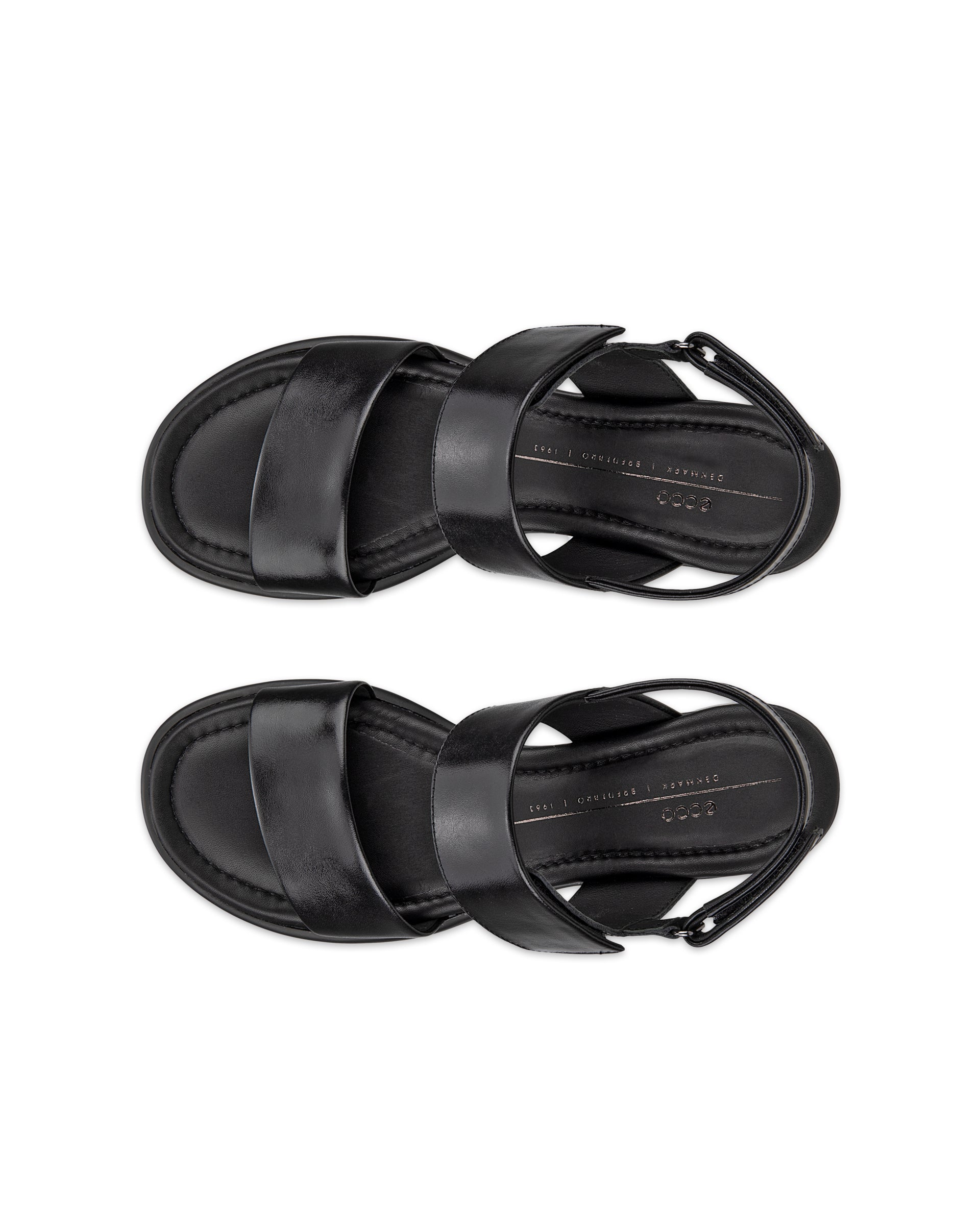Women's ECCO® Sculpted Sandal LX 35 Leather Heeled Sandal - Black - Top left pair