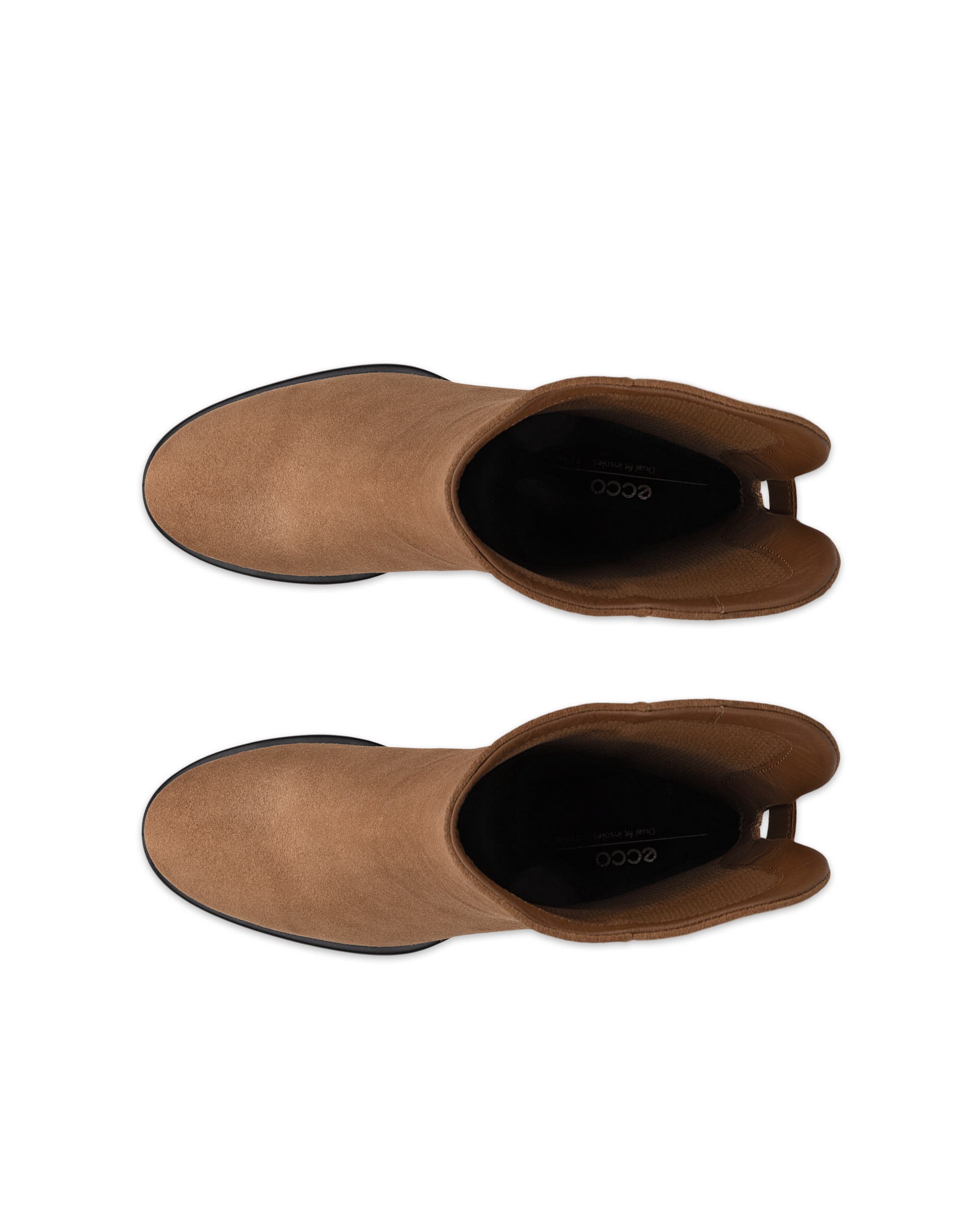 Women's ECCO® Sculpted LX 55 Suede Pull-On Mid-Calf Boot - Brown - Top left pair