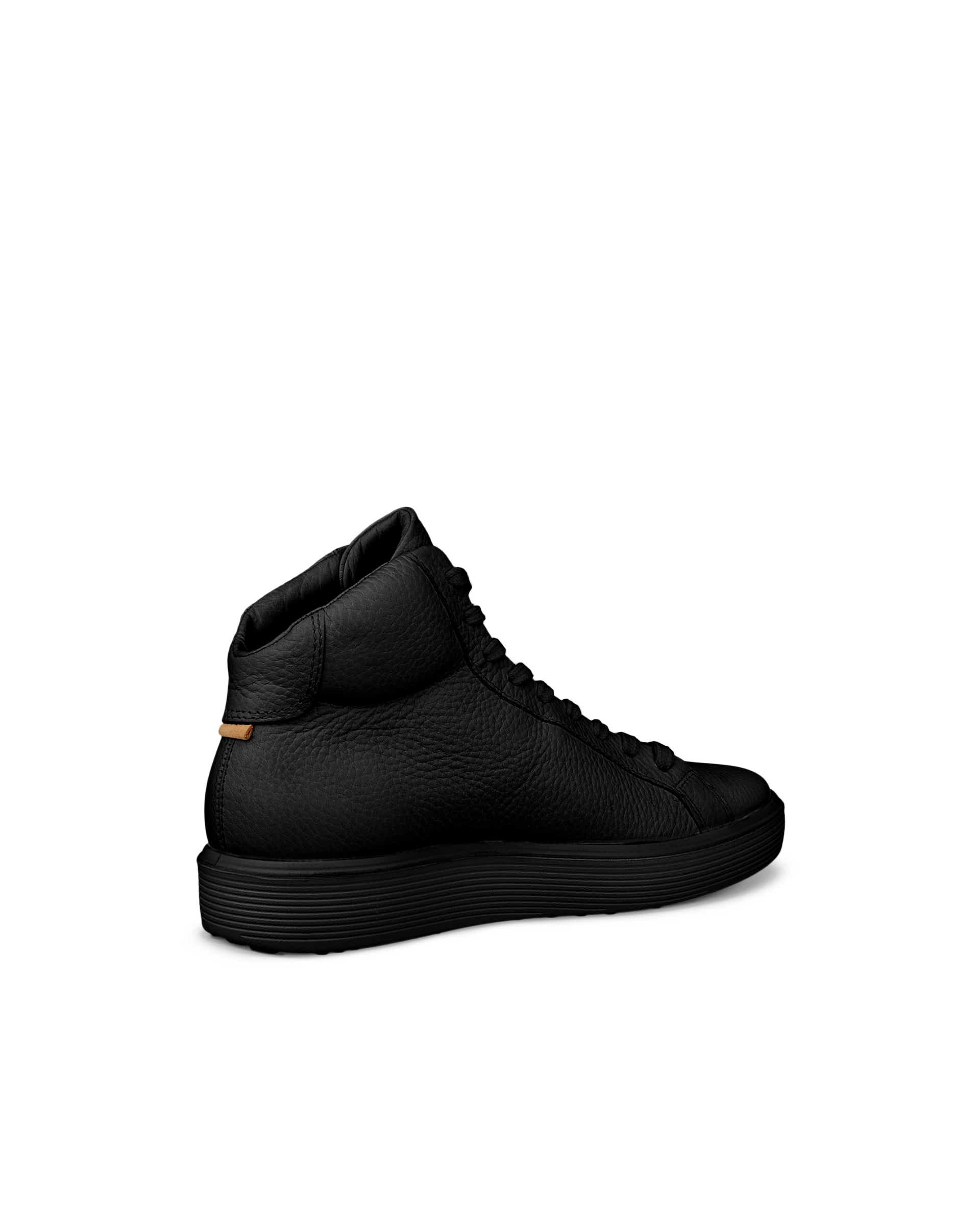 Women's ECCO® Soft 60 Leather High-Top Sneaker - Black - Back