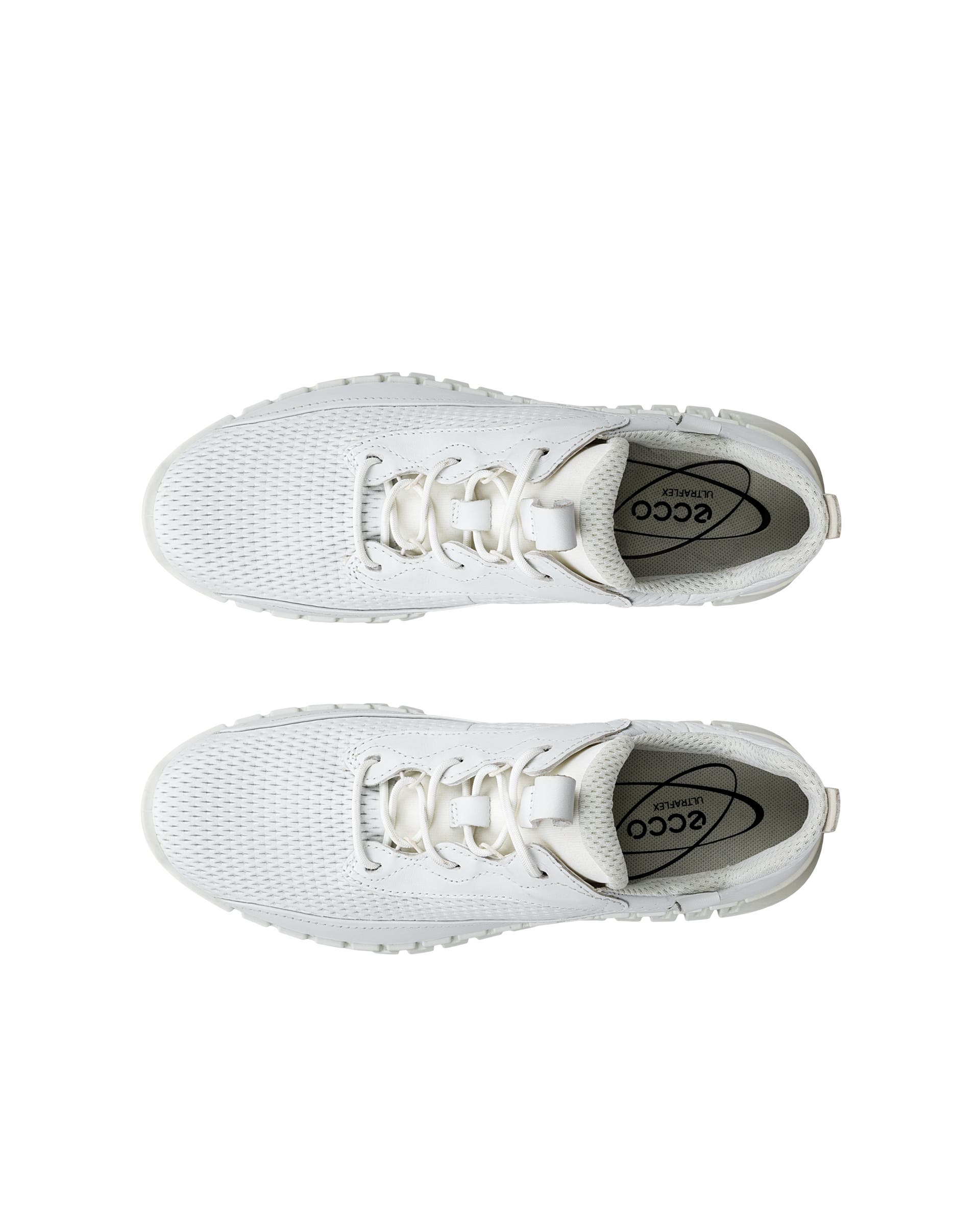 Women's ECCO® Gruuv Leather Sneaker - White - Top left pair