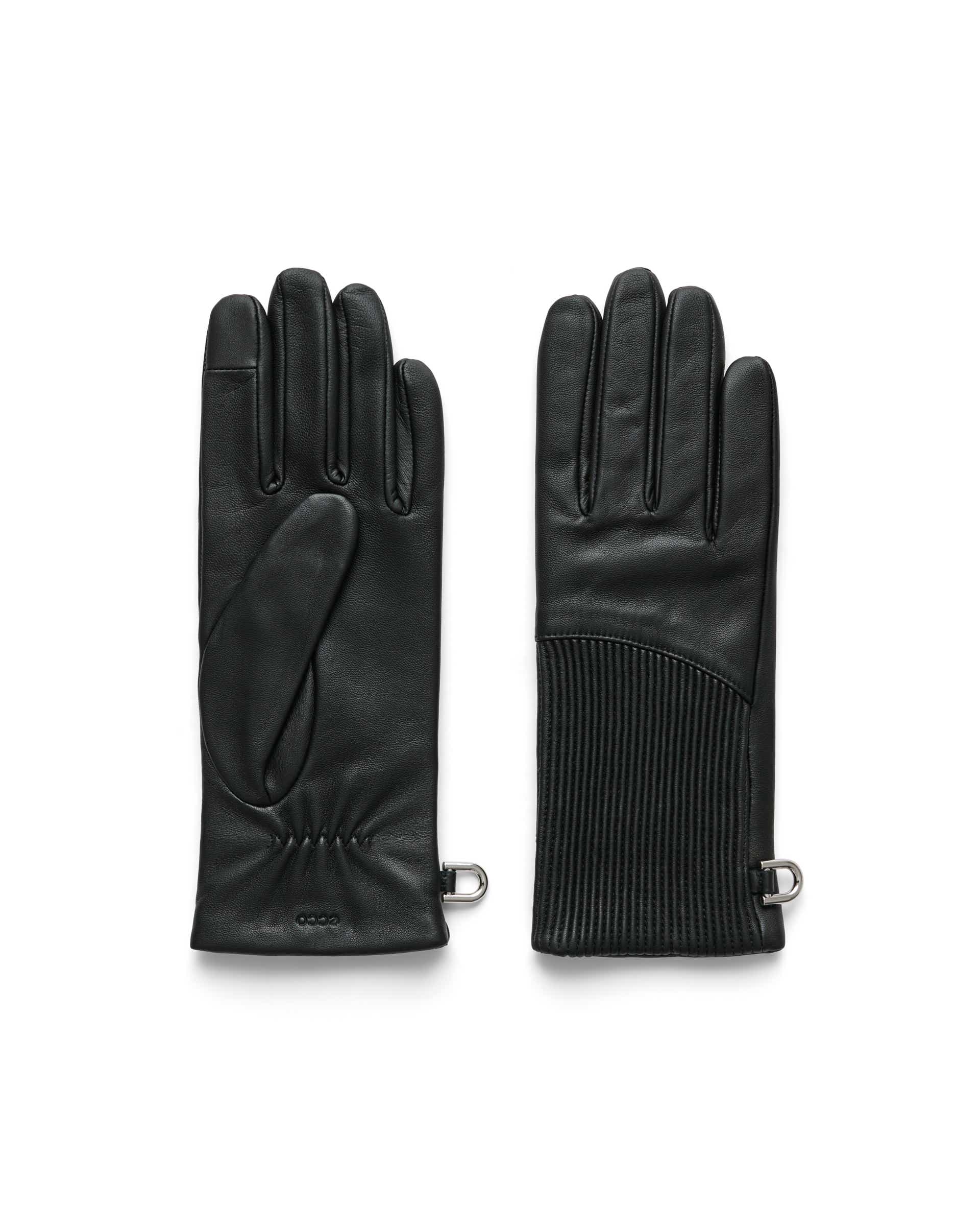 Womens Plissé Gloves - 블랙 - Main