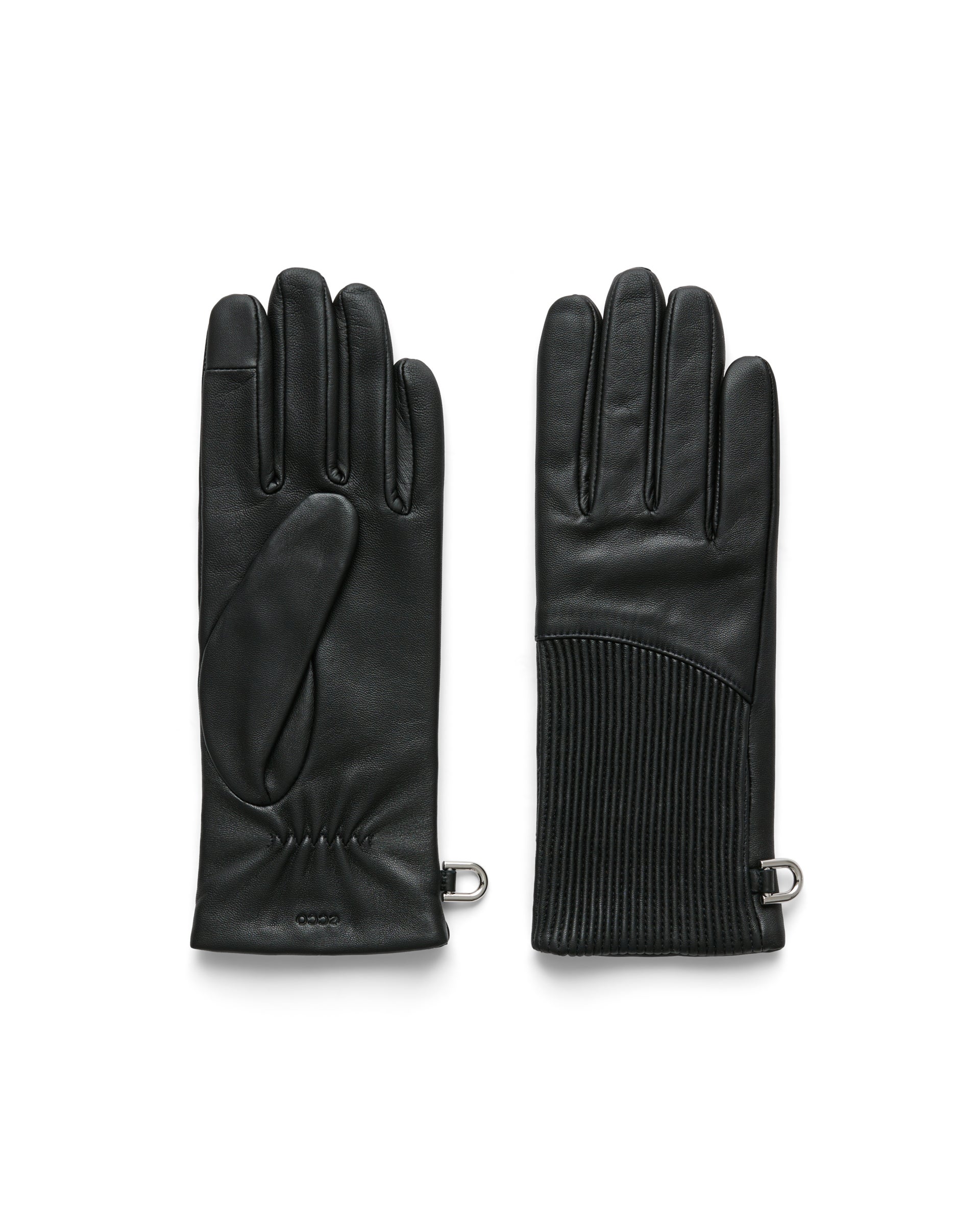 ECCO Gloves Plisse ウィメンズ レザーグローブ - ブラック - Main