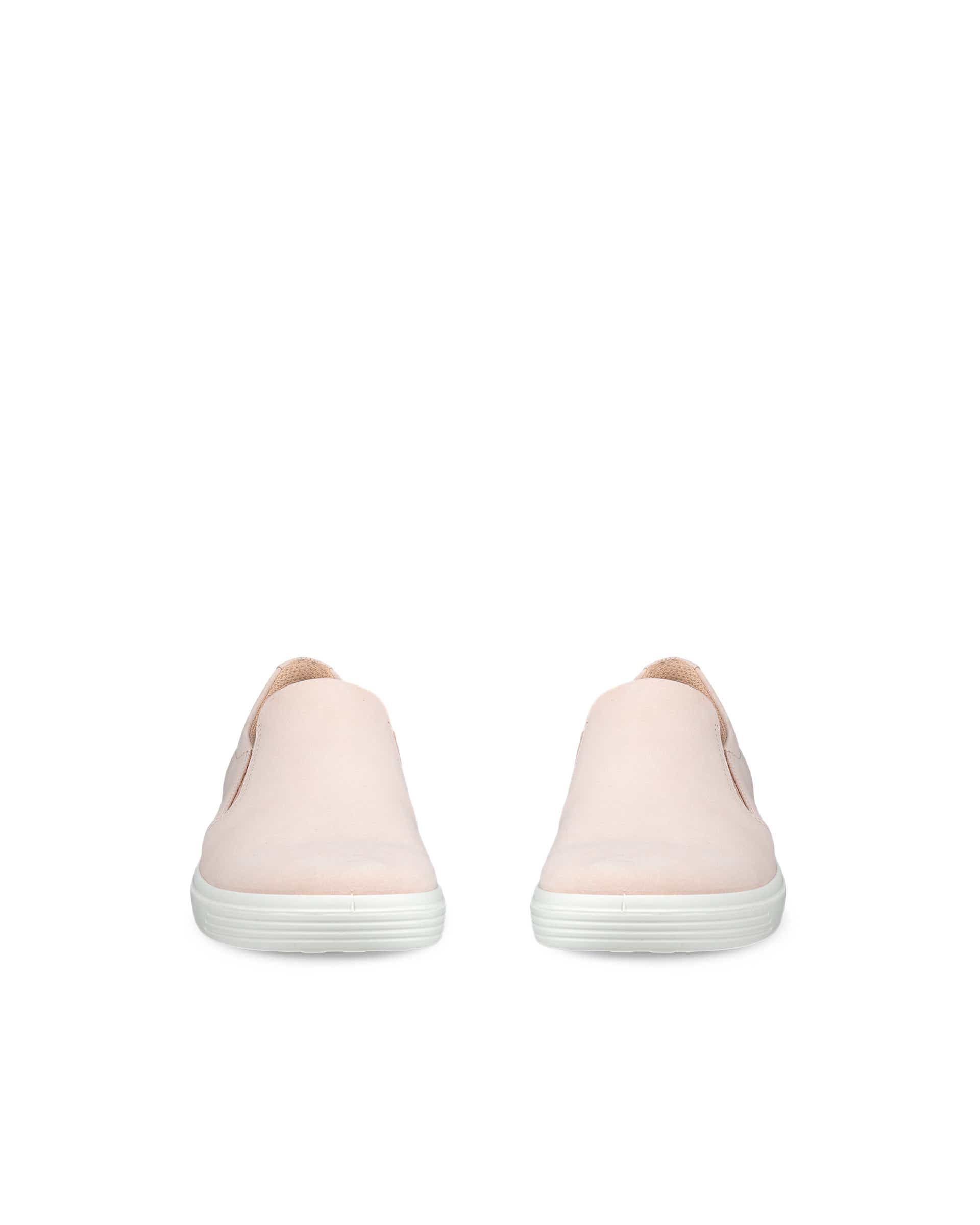 Ženski slip-on čevlji iz nubuk usnja ECCO® CLASSIC SNEAKER - Rožnata - Front pair