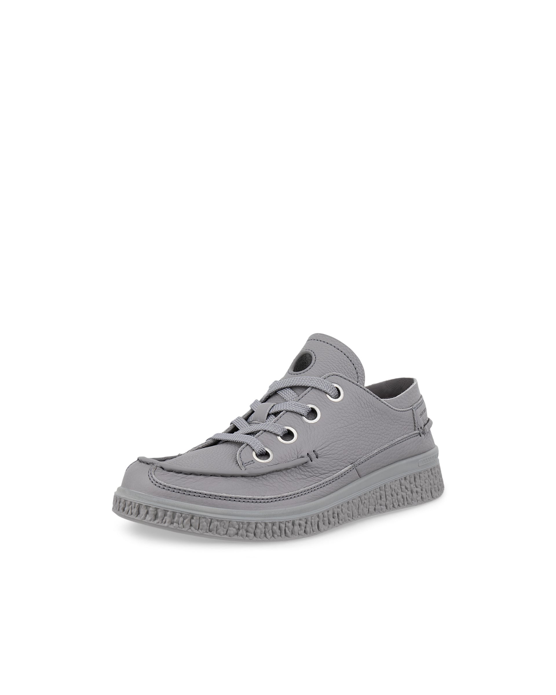 Men's ECCO® WALKER 3.0 Leather Moc-Toe Shoe - Grey - Outside
