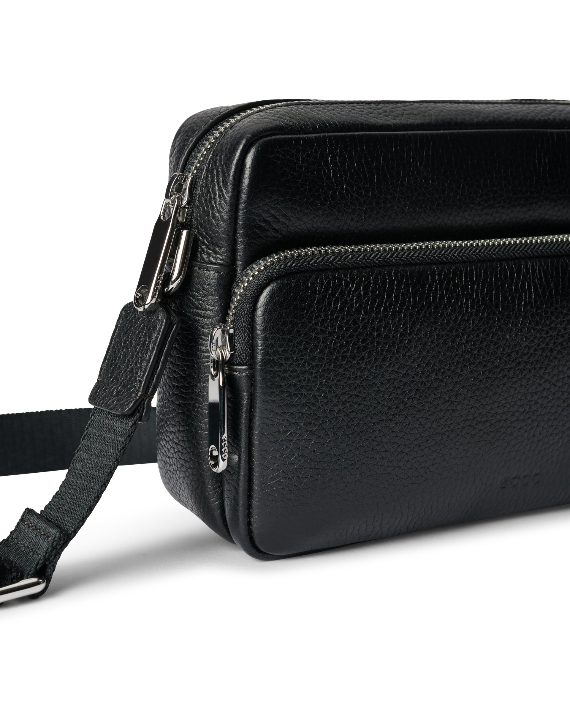 ECCO Camera Bag Pebbled レザーカメラバッグ - ブラック - Detail-1