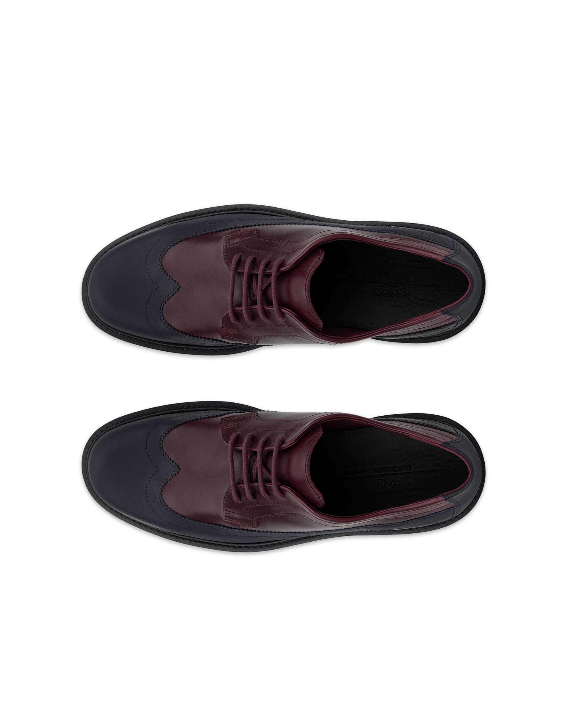 ECCO® METROPOLE OSLO derbies en cuir pour femme - Rouge - Top left pair