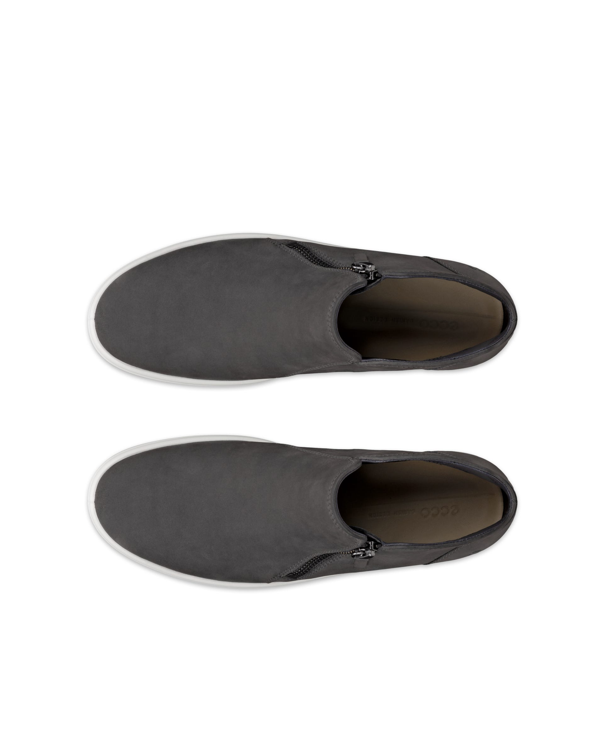 Women's ECCO® Soft 7 Nubuck Zip Bootie - Grey - Top left pair