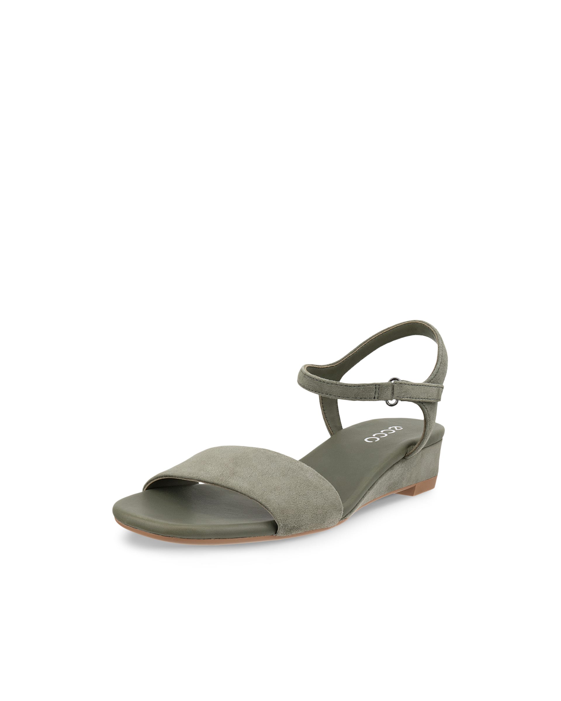Women's ECCO® Astrid Leather Wedge Sandal - Green - Main
