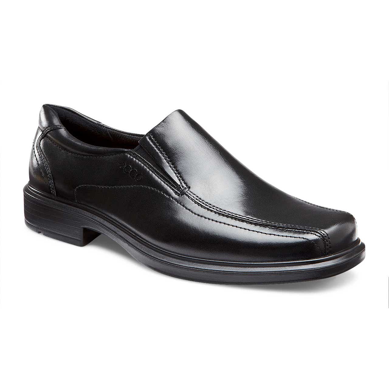 Men's ECCO® Helsinki Leather Slip-On Dress Shoe - Black - Main