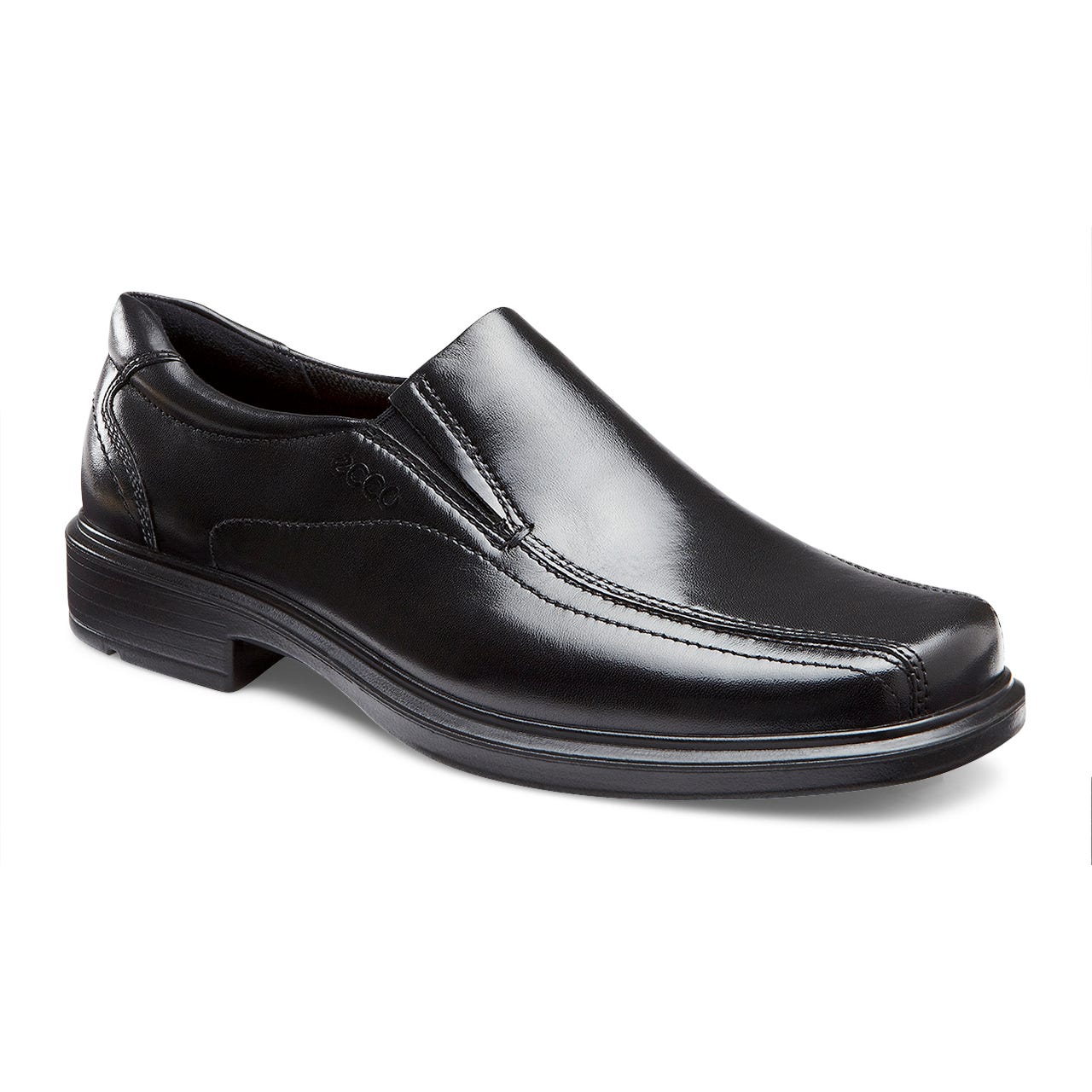 Men's ECCO® Helsinki Leather Slip-On Dress Shoe - Black - Main