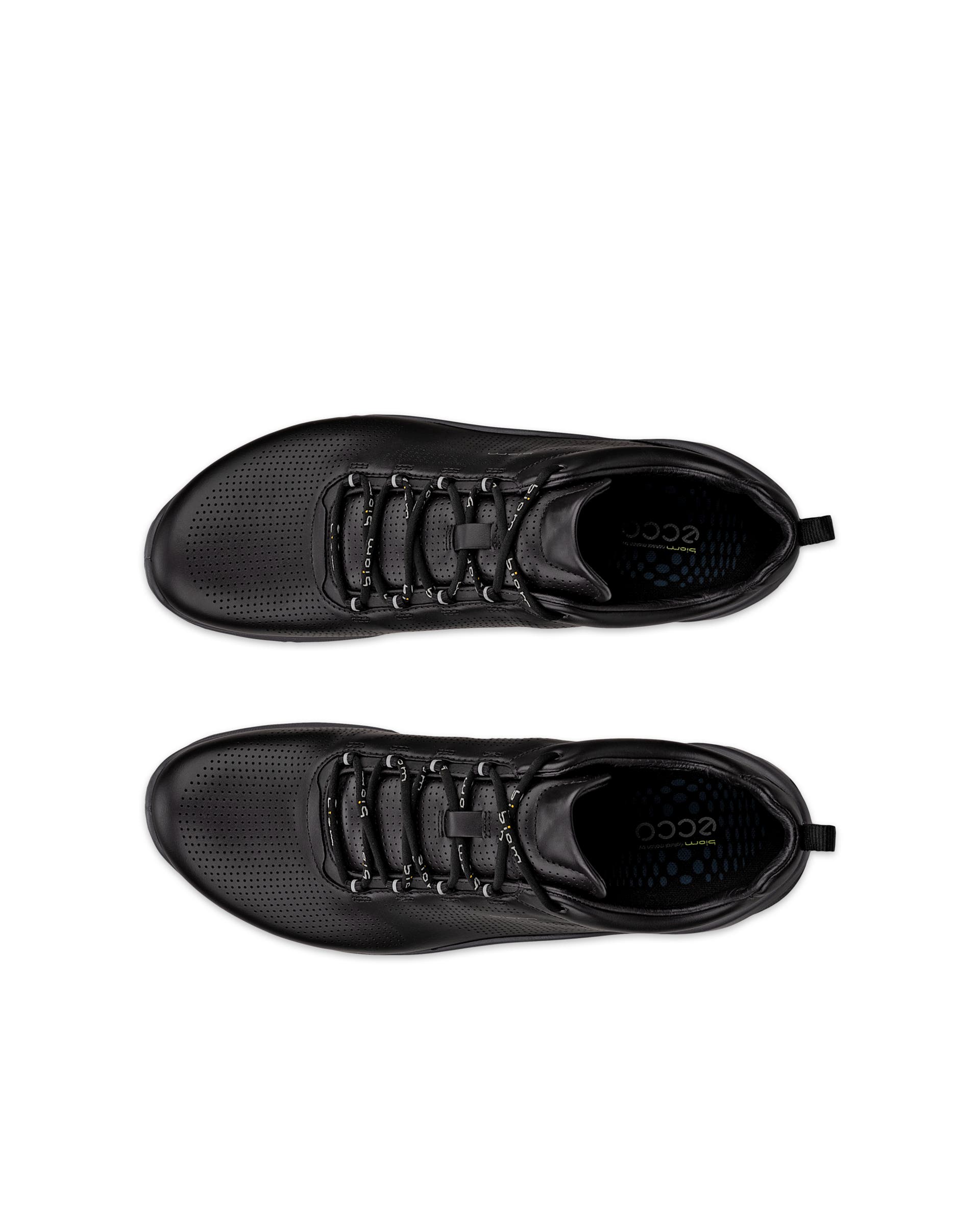 Men's ECCO® Biom Fjuel Leather Outdoor Sneaker - Black - Top left pair
