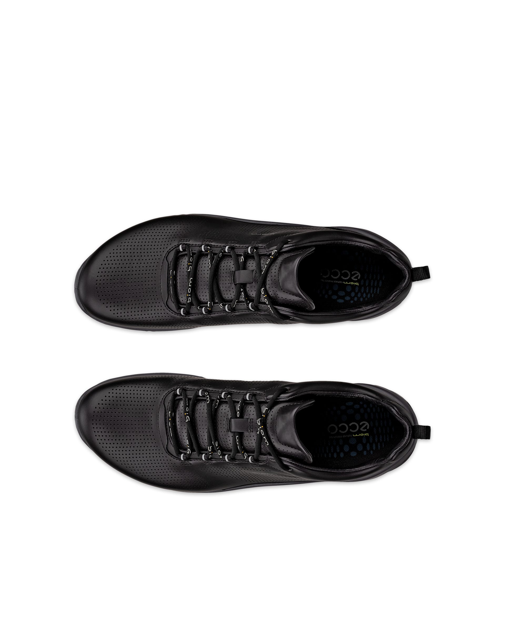 Men's ECCO® Biom Fjuel Leather Outdoor Sneaker - Black - Top left pair