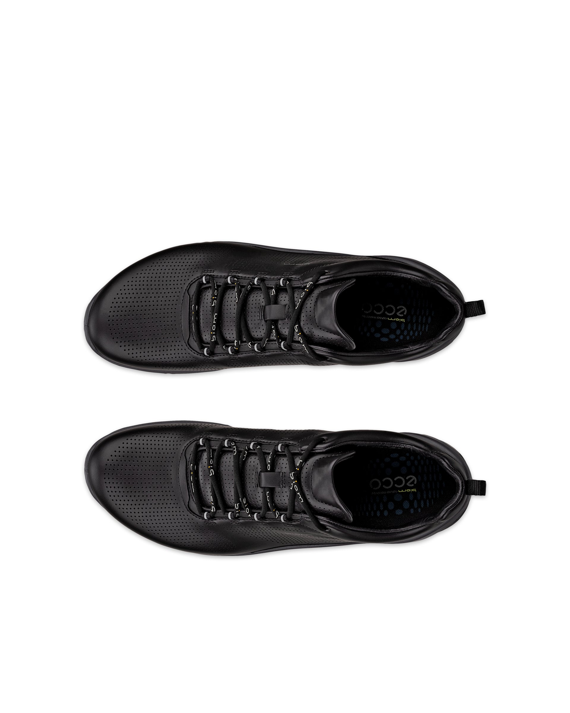 Men's ECCO® Biom Fjuel Leather Outdoor Sneaker - Black - Top left pair