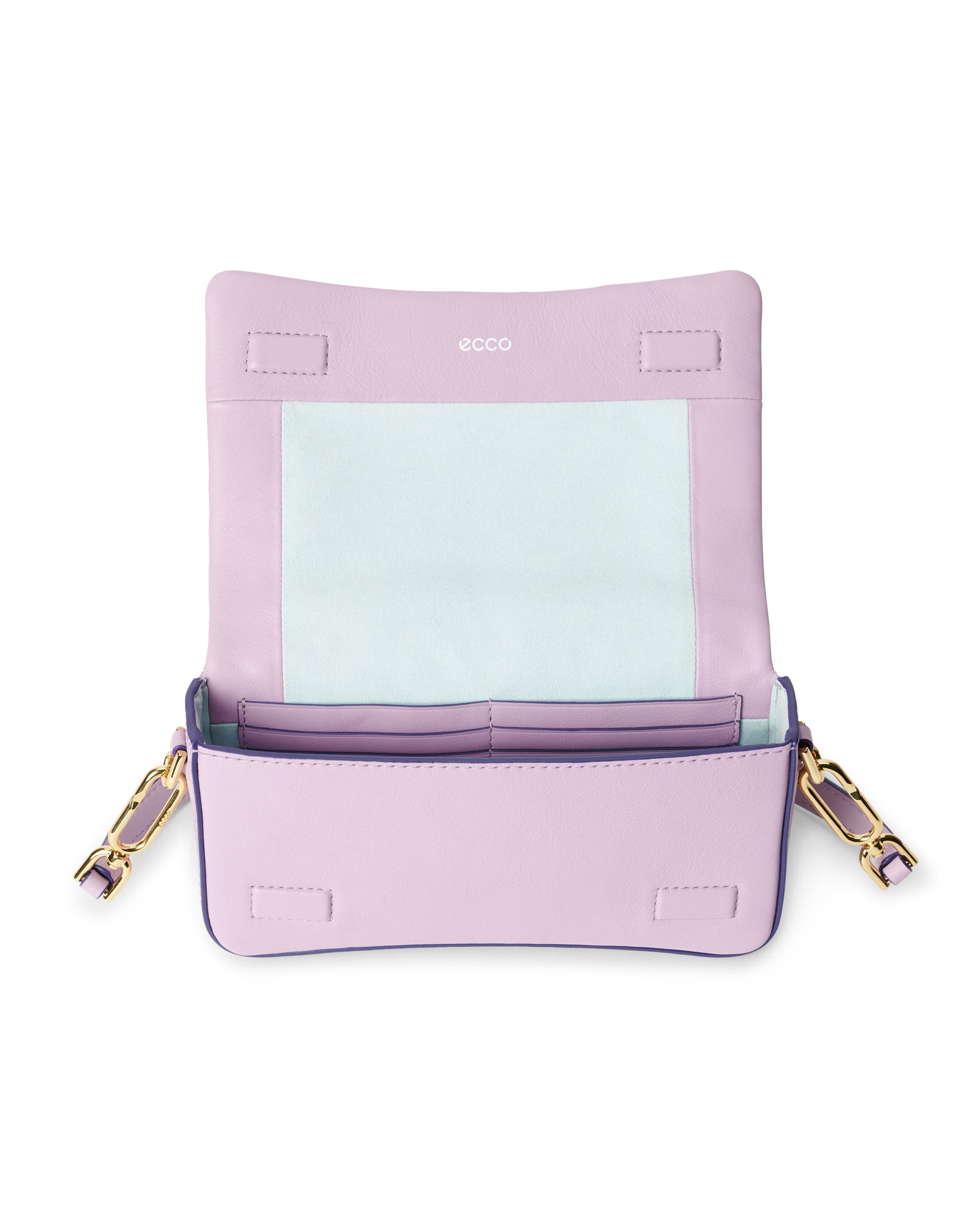 ECCO Pinch Small Quilted Wave レザーショルダーバッグ - パープル - Inside