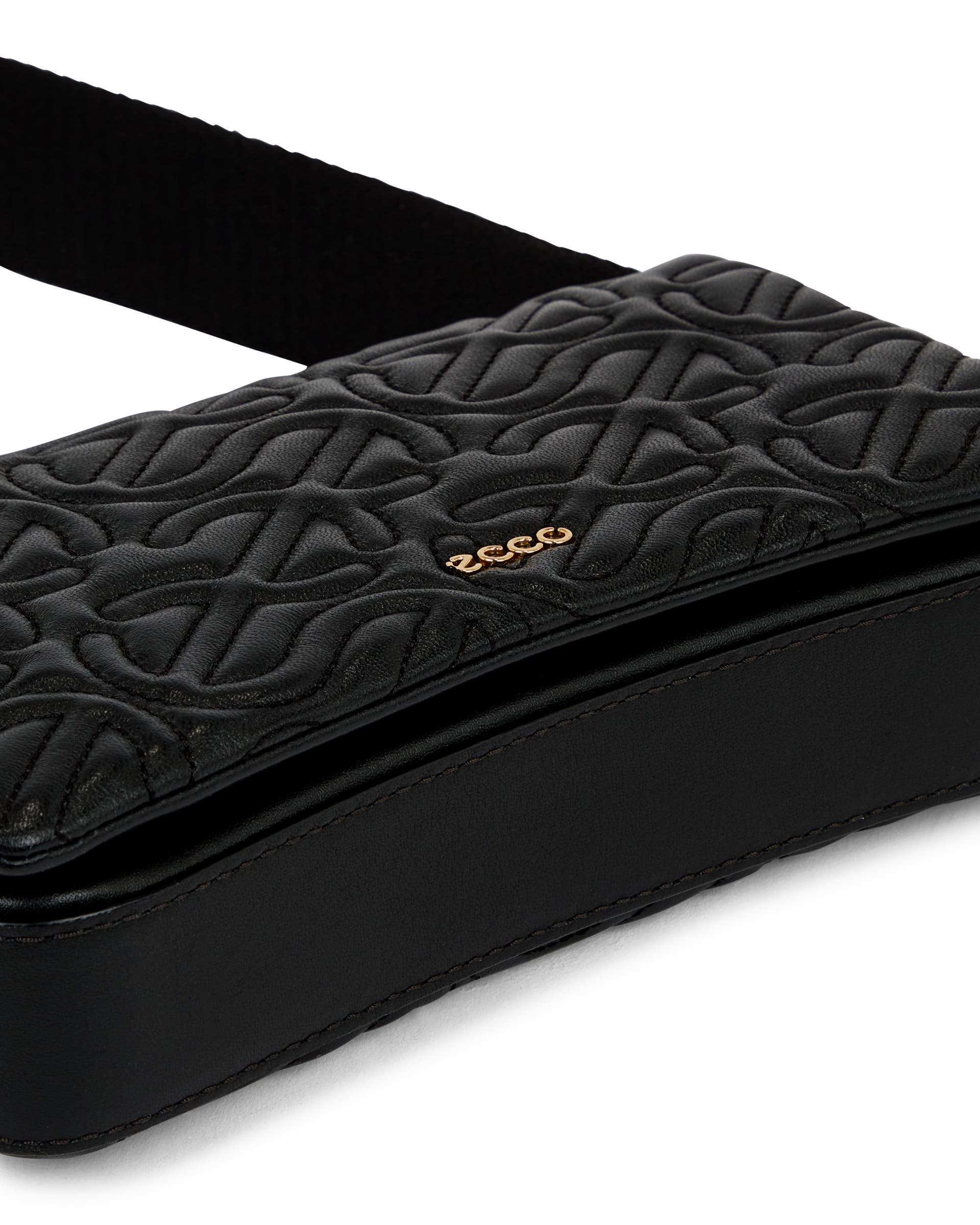 ECCO PINCH BAG S QUILTED WAVE レザークロスボディバッグ - ブラック - Detail-1