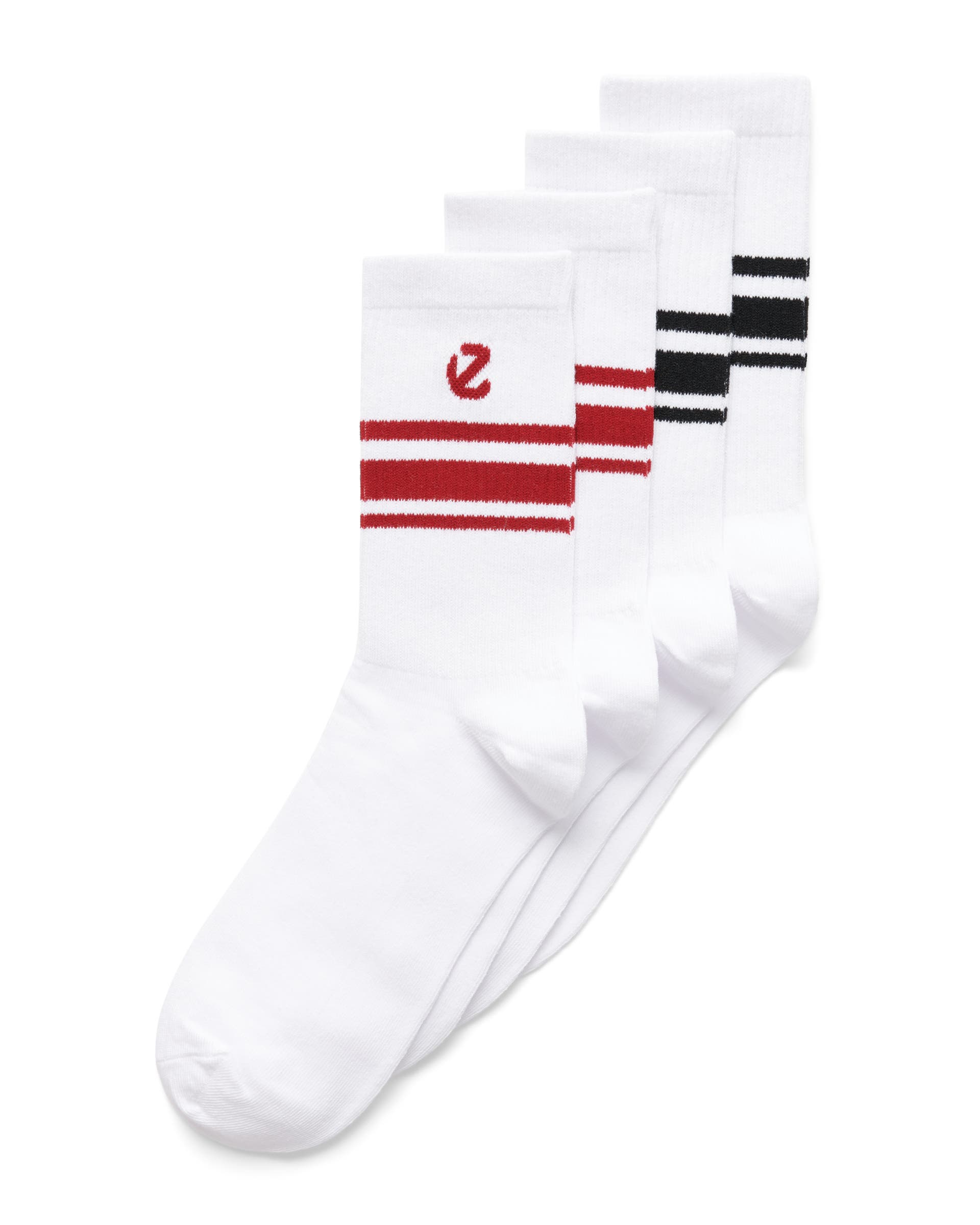 Unisex ECCO® Retro Mid-Cut Socks (2-Pack) - White - Main