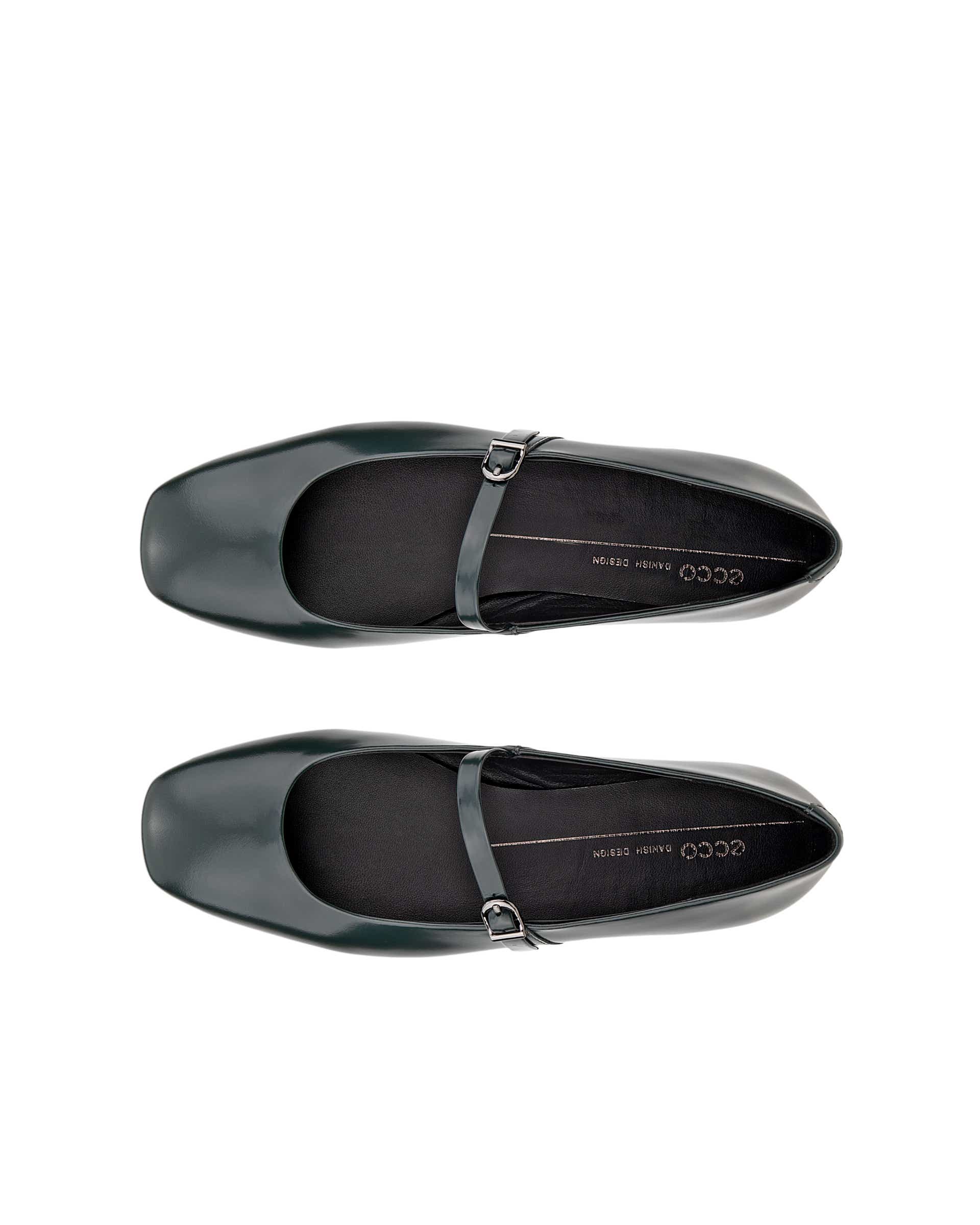 Damskie skórzane baleriny ECCO® MARGOT - Zielony - Top left pair