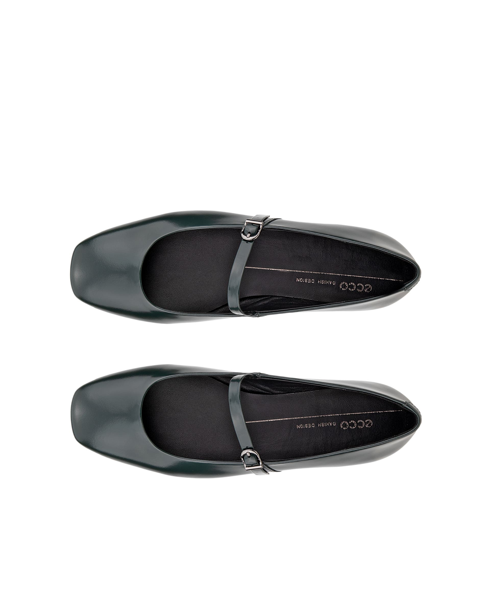 Damskie skórzane baleriny ECCO® MARGOT - Zielony - Top left pair