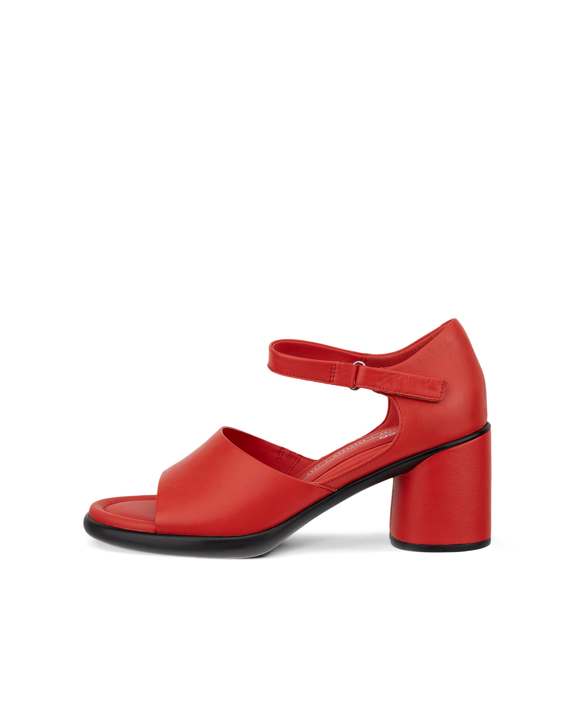 Damskie skórzane sandały na obcasie ECCO® Sculpted Sandal LX 55 - Czerwony - Outside