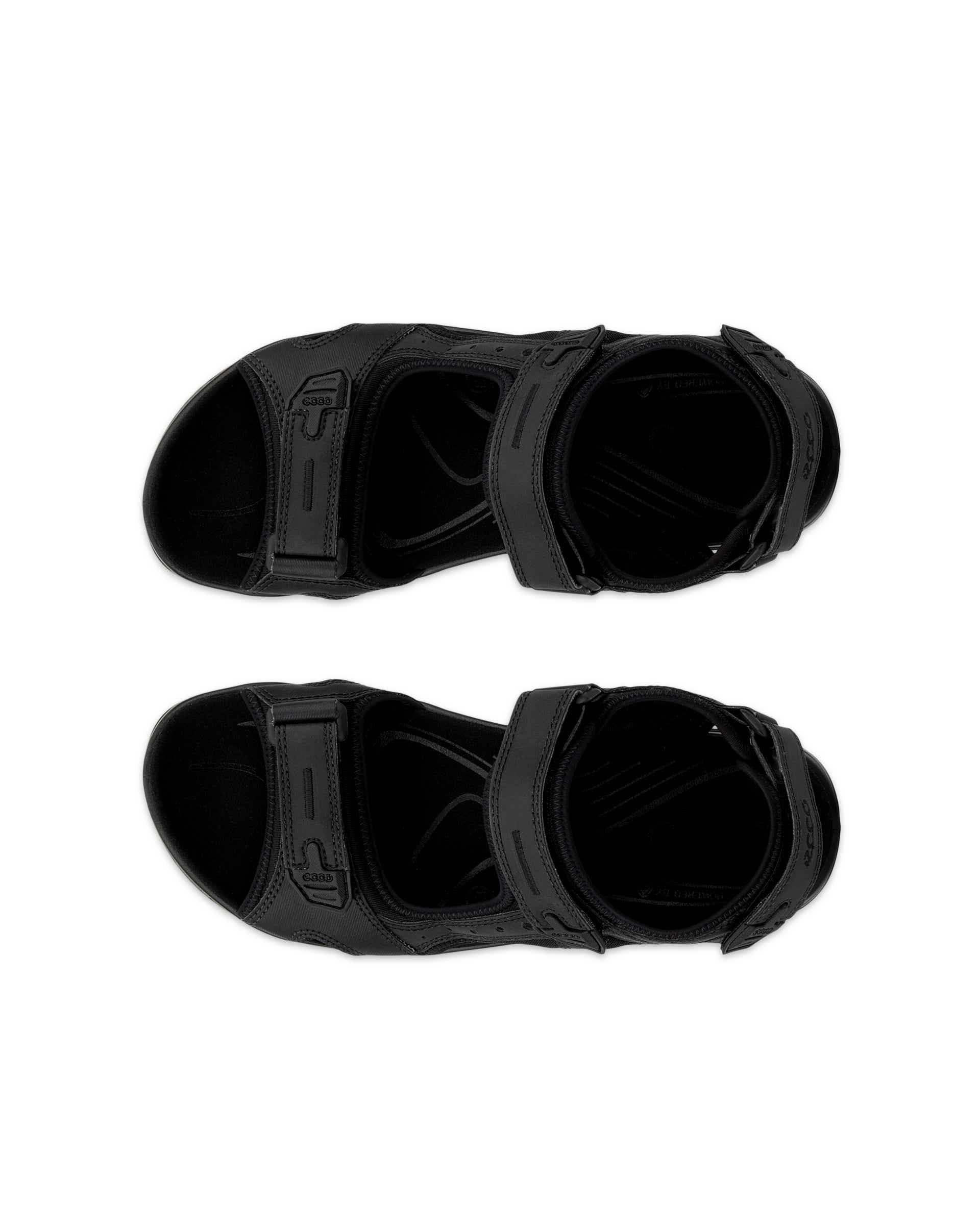 Men's ECCO® Offroad Textile Two Strap Sandal - Black - Top left pair
