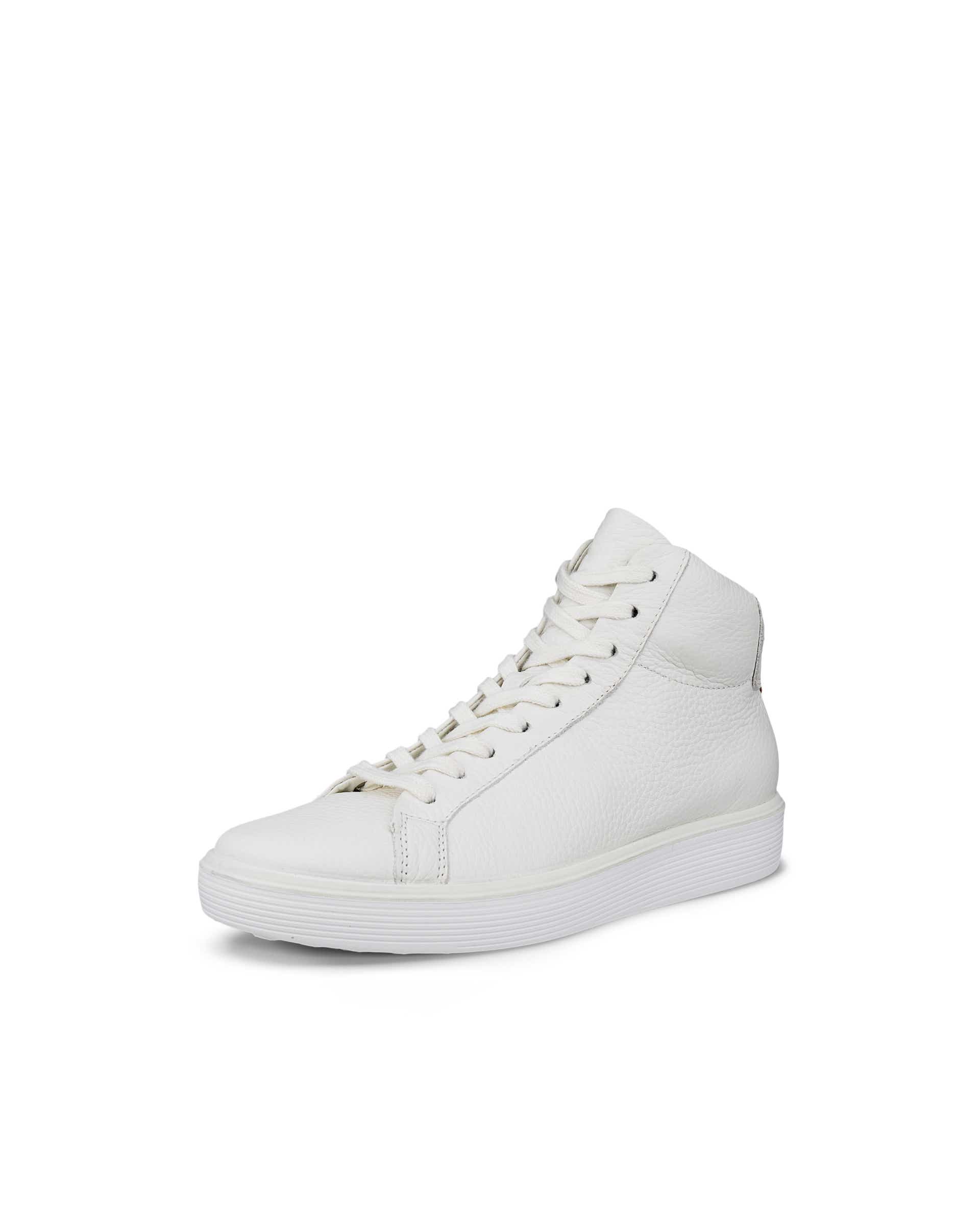 Women's ECCO® Soft 60 Leather High-Top Sneaker - White - Main