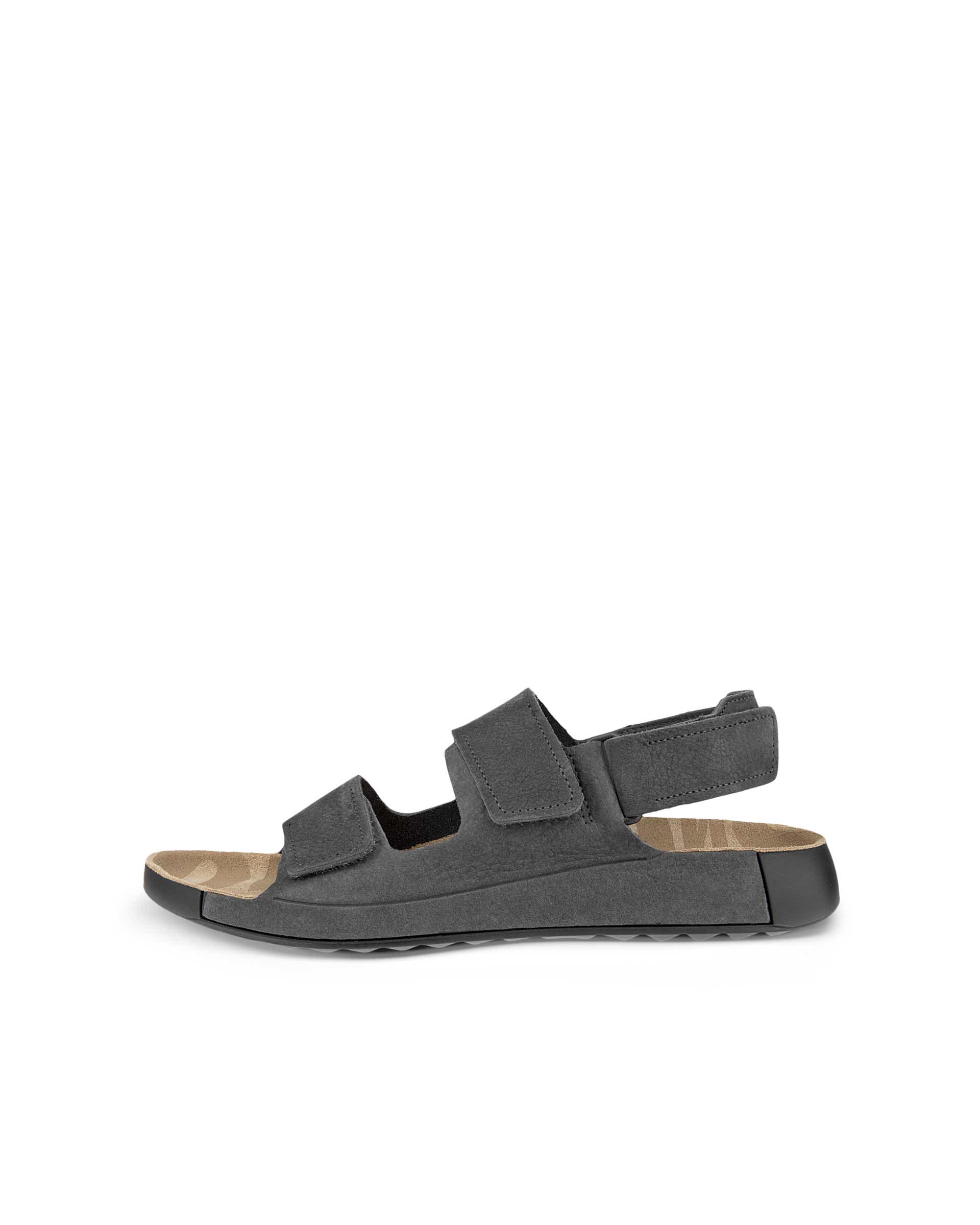 Men's ECCO® Cozmo Nubuck Two Strap Sandal - Grey - Outside