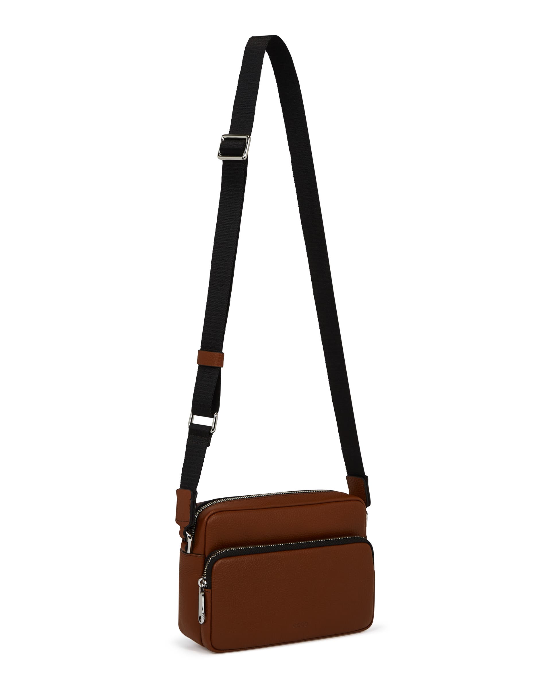 ECCO® Camera Bag Pebbled Leather Camera Bag - Brown - Main