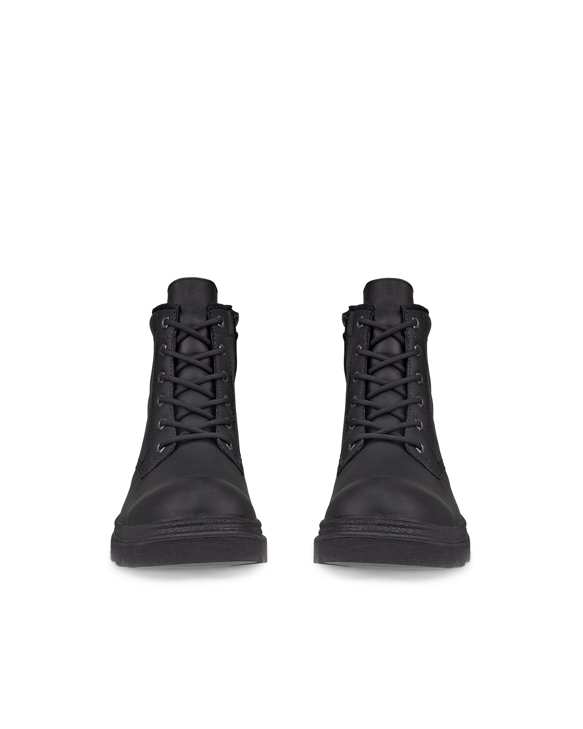 Women's ECCO® Grainer Leather Lace-Up Boot - Black - Front pair