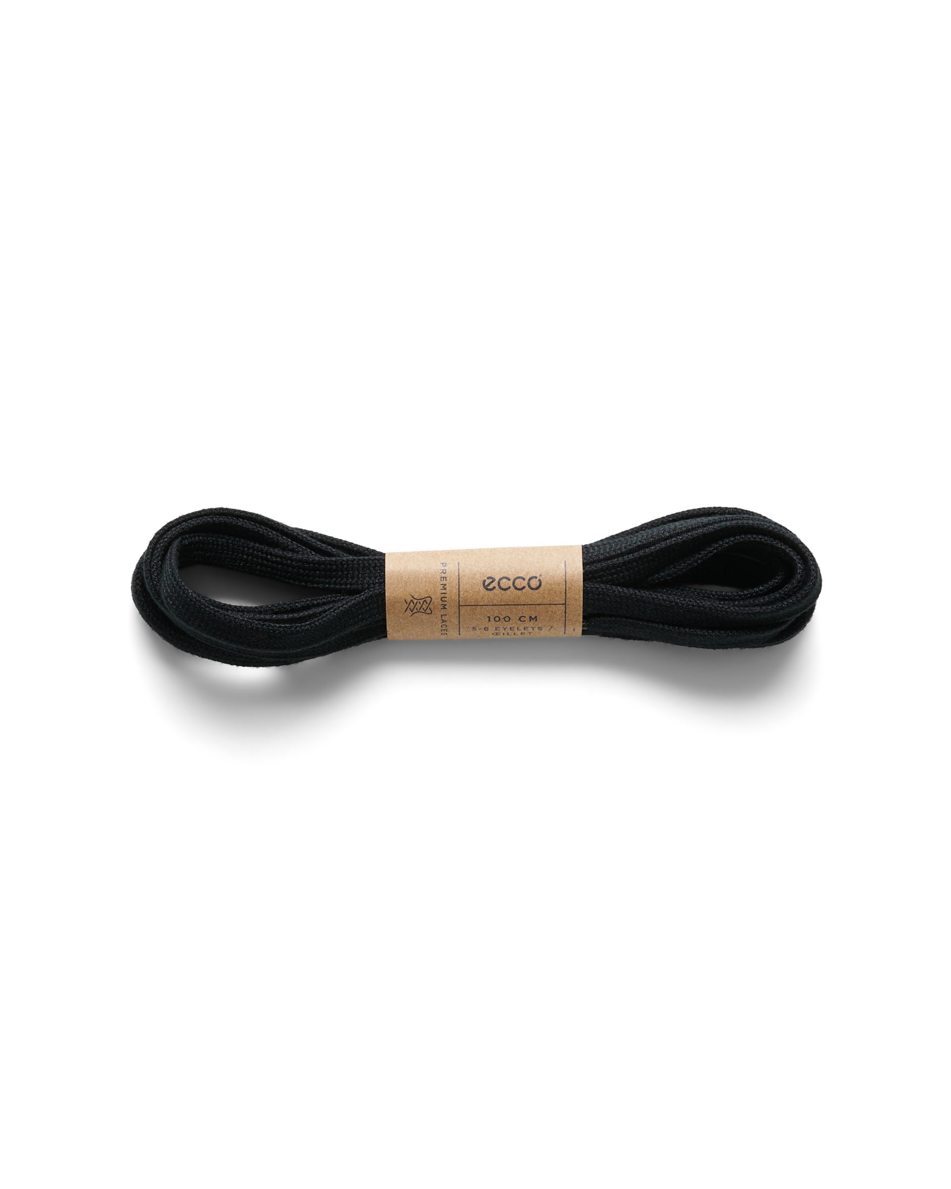 Ravne vezalke ECCO® Flat - Črna - Main