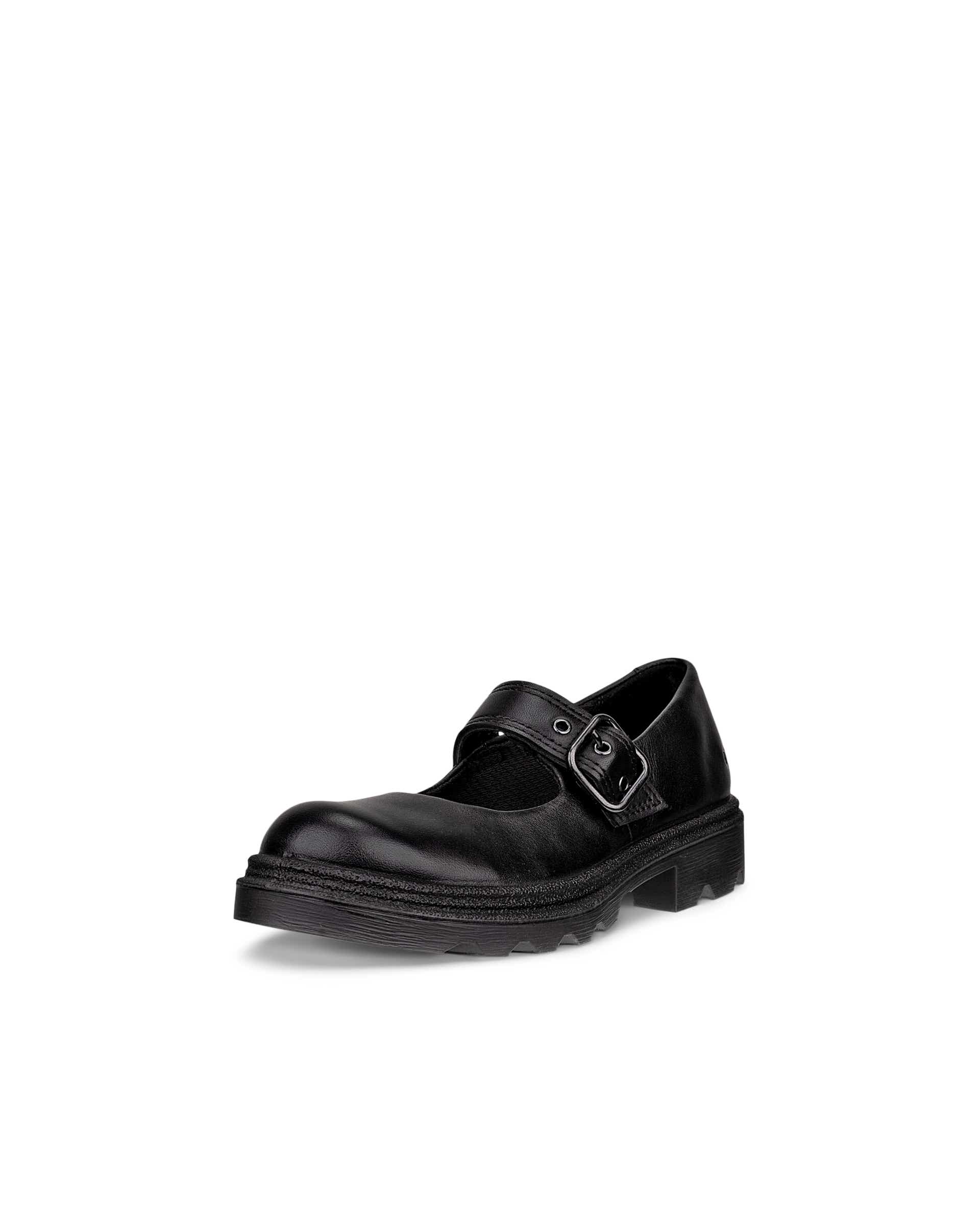 Kids' ECCO® GRAINER K Leather Mary Jane's - Black - Main